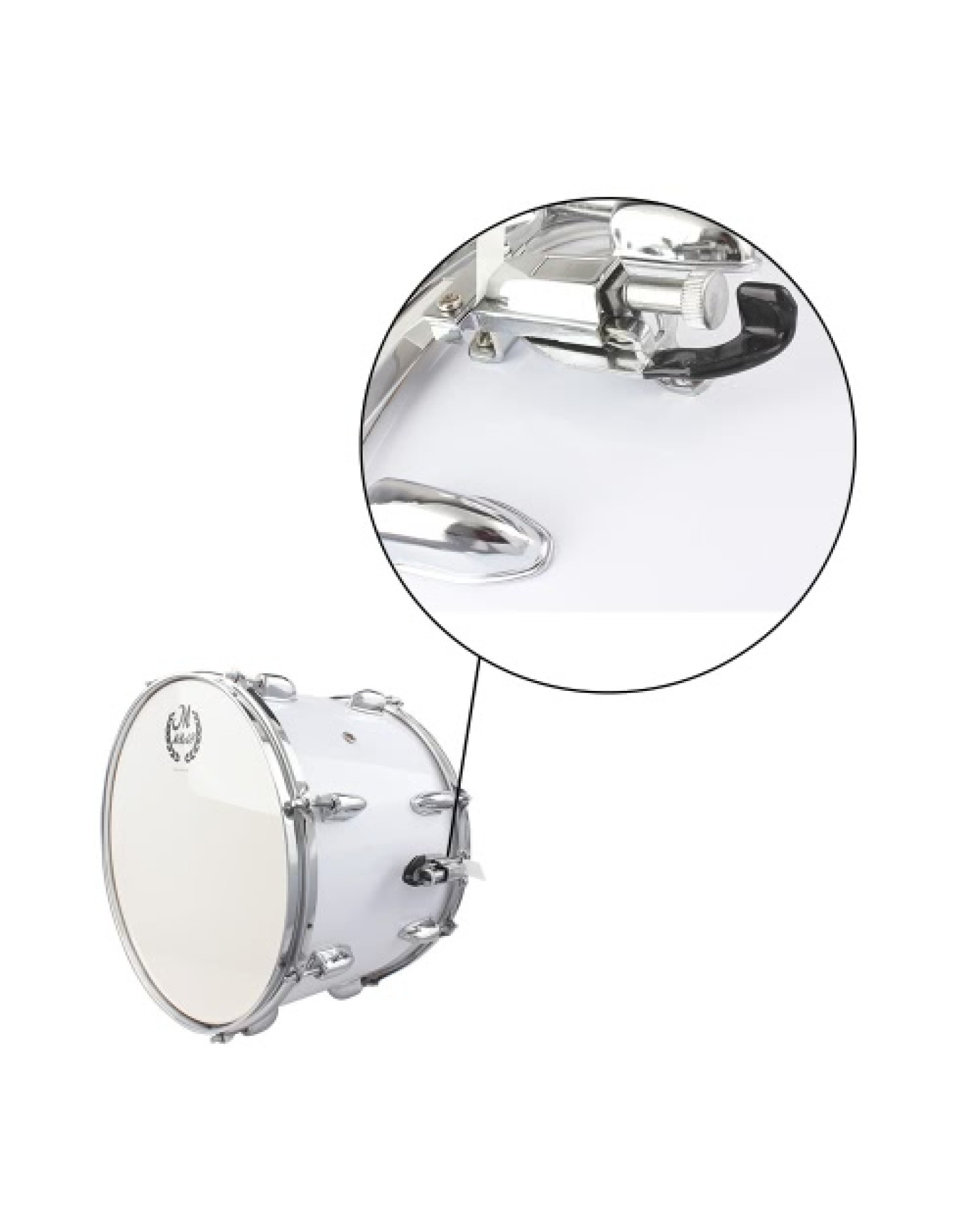 14in Marching Drum Stainless Steel &amp; Maple Wood Body PVC Drumhead with Sticks Shoulder Strap Key for Student Professional Dr