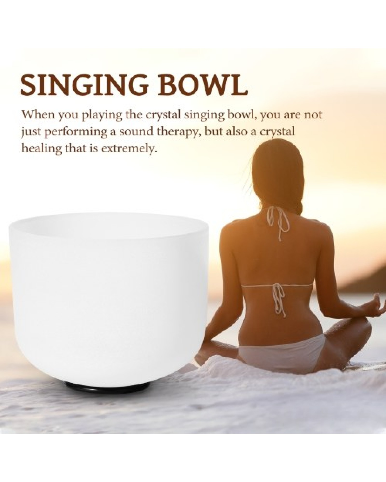 440HZ Crystal Struck Bowl Ritual Music Therapy Yoga Meditation Singing Bowls Percussion Instruments