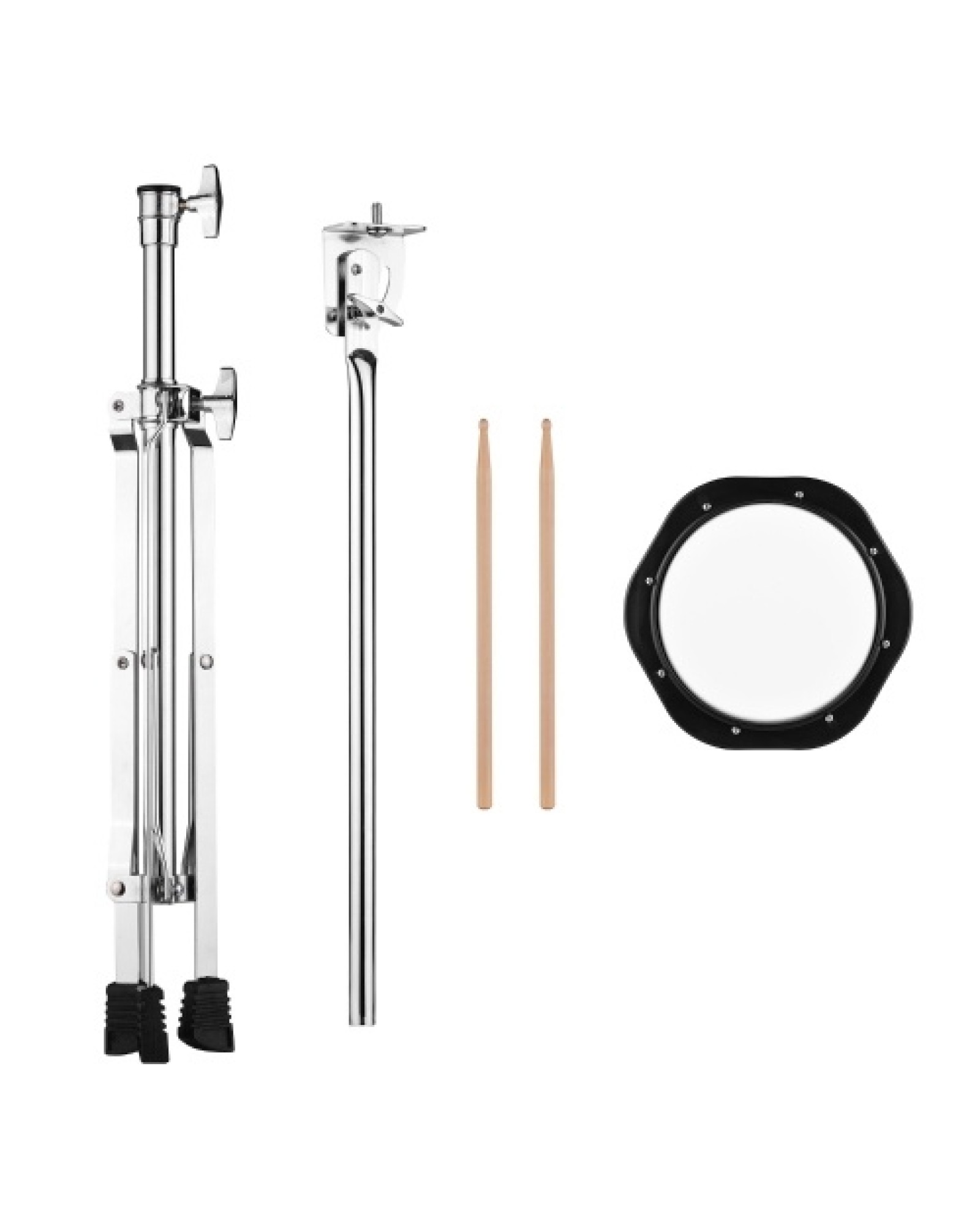 8 Inch Dumb Silent Drum Set Percussion Instrument 8mm Screw Connector 79-120cm Adjustable Height