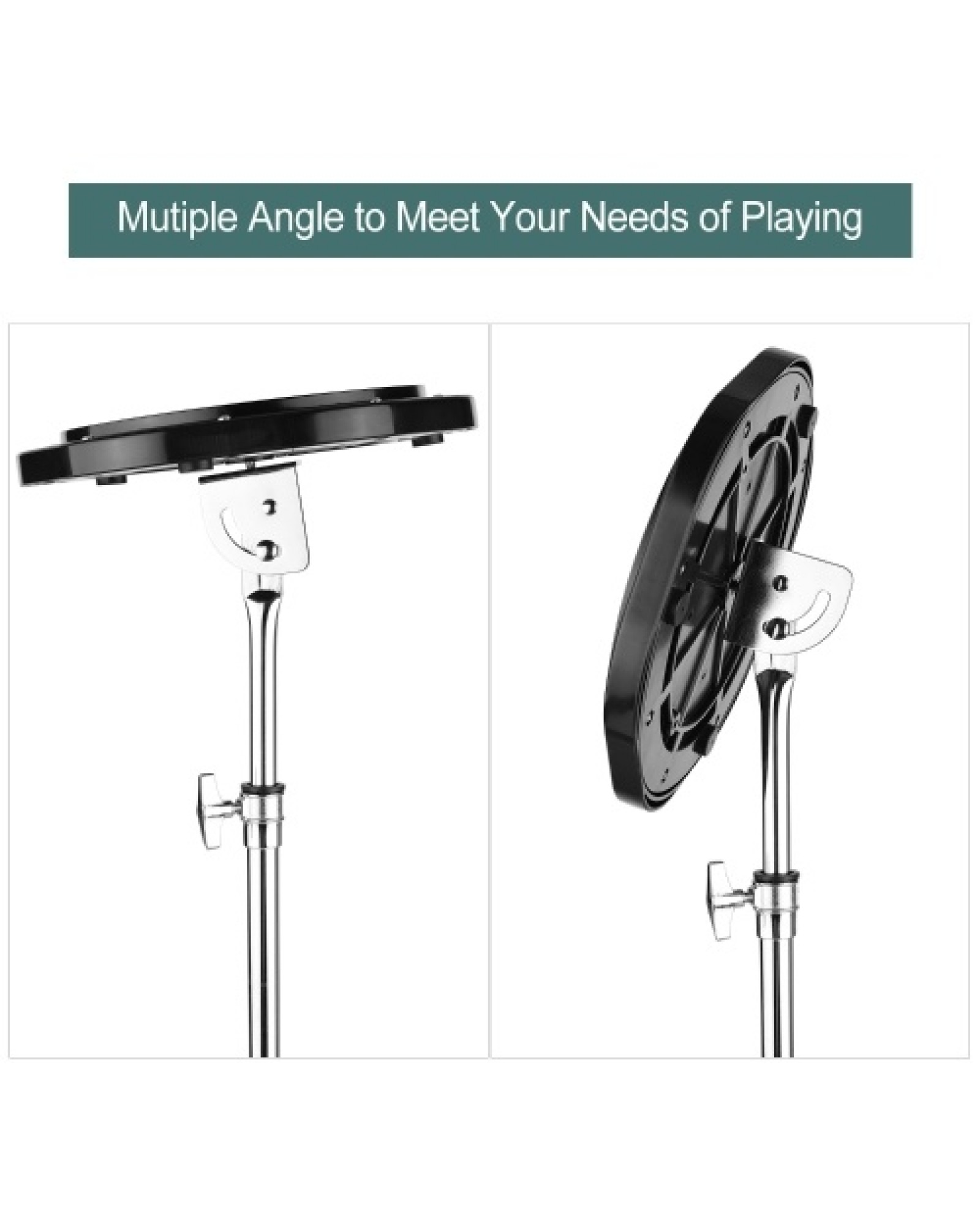 8 Inch Dumb Silent Drum Set Percussion Instrument 8mm Screw Connector 79-120cm Adjustable Height