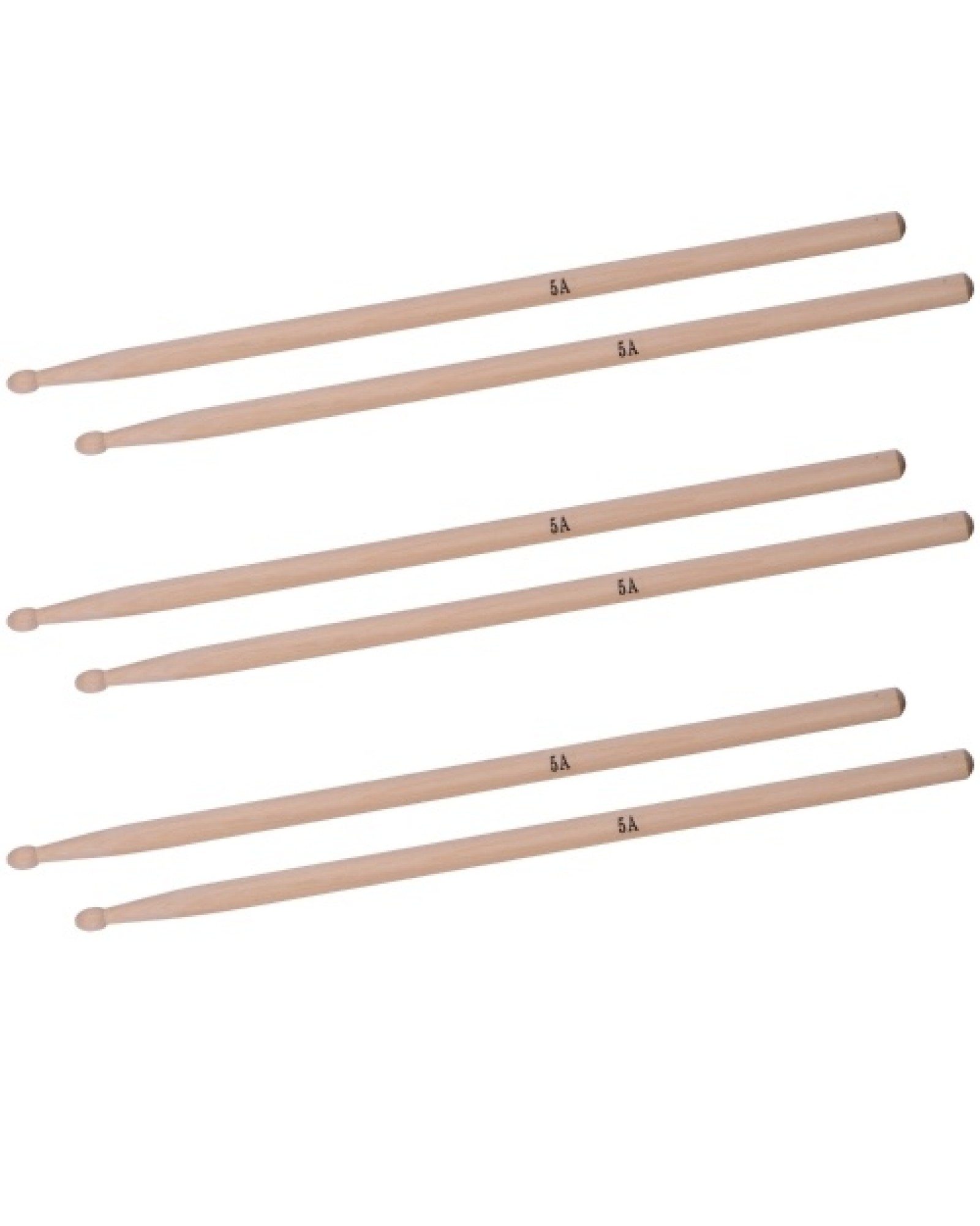 3 Pairs of Type-5A Maple Drumsticks Drum Sticks with 1pc Carrying Pouch for Drum Kit Jazz Drum