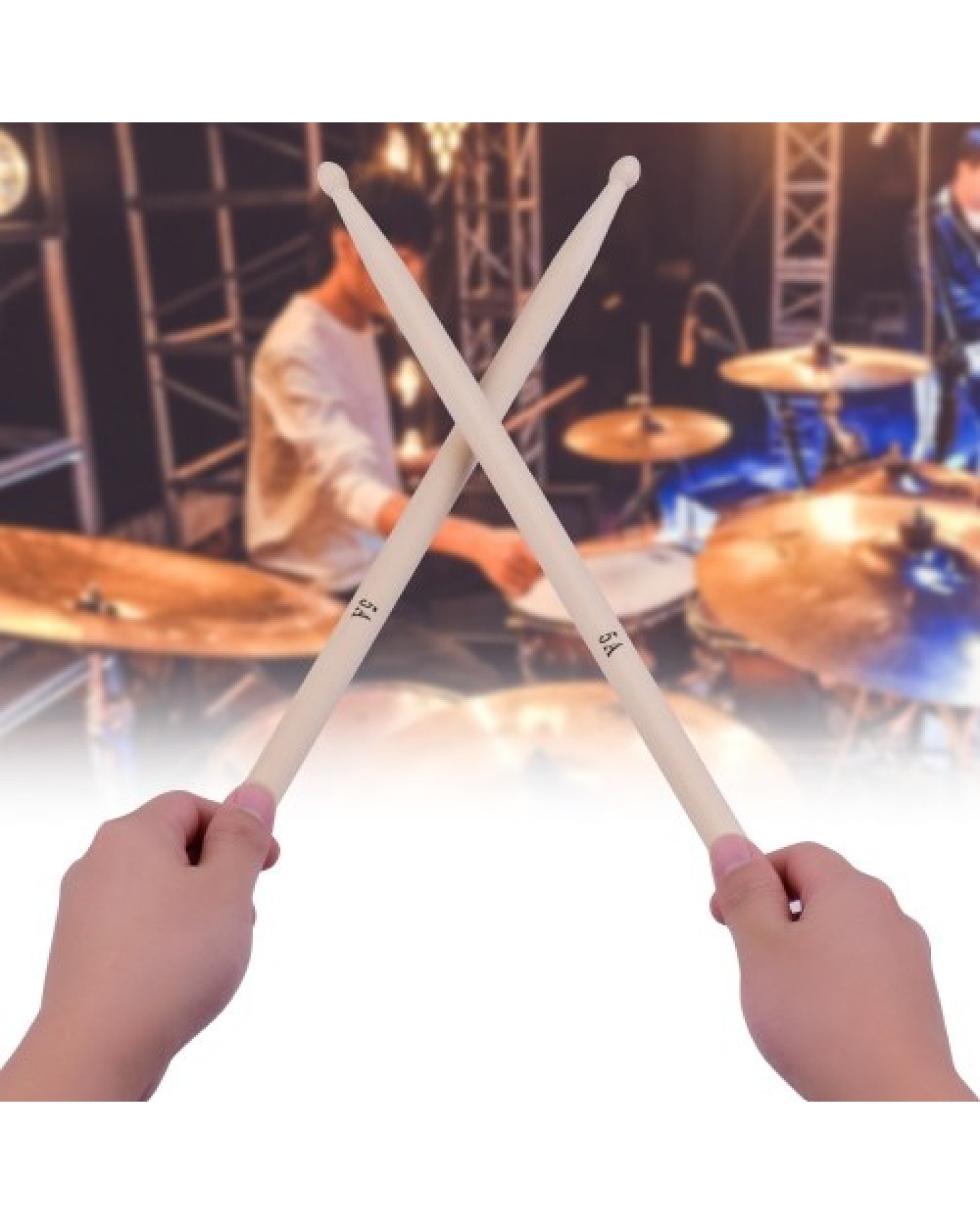 3 Pairs of Type-5A Maple Drumsticks Drum Sticks with 1pc Carrying Pouch for Drum Kit Jazz Drum