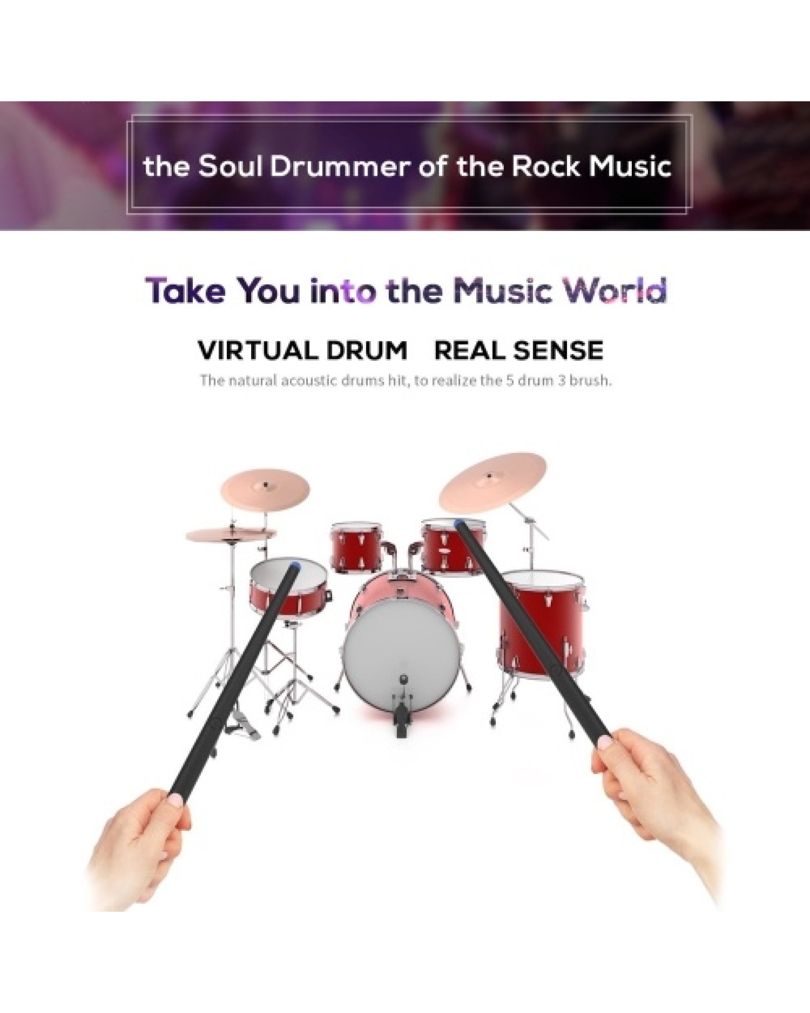 Electronic Drumsticks Somatosensory Drum Kit Portable Virtua Air Drum Stick
