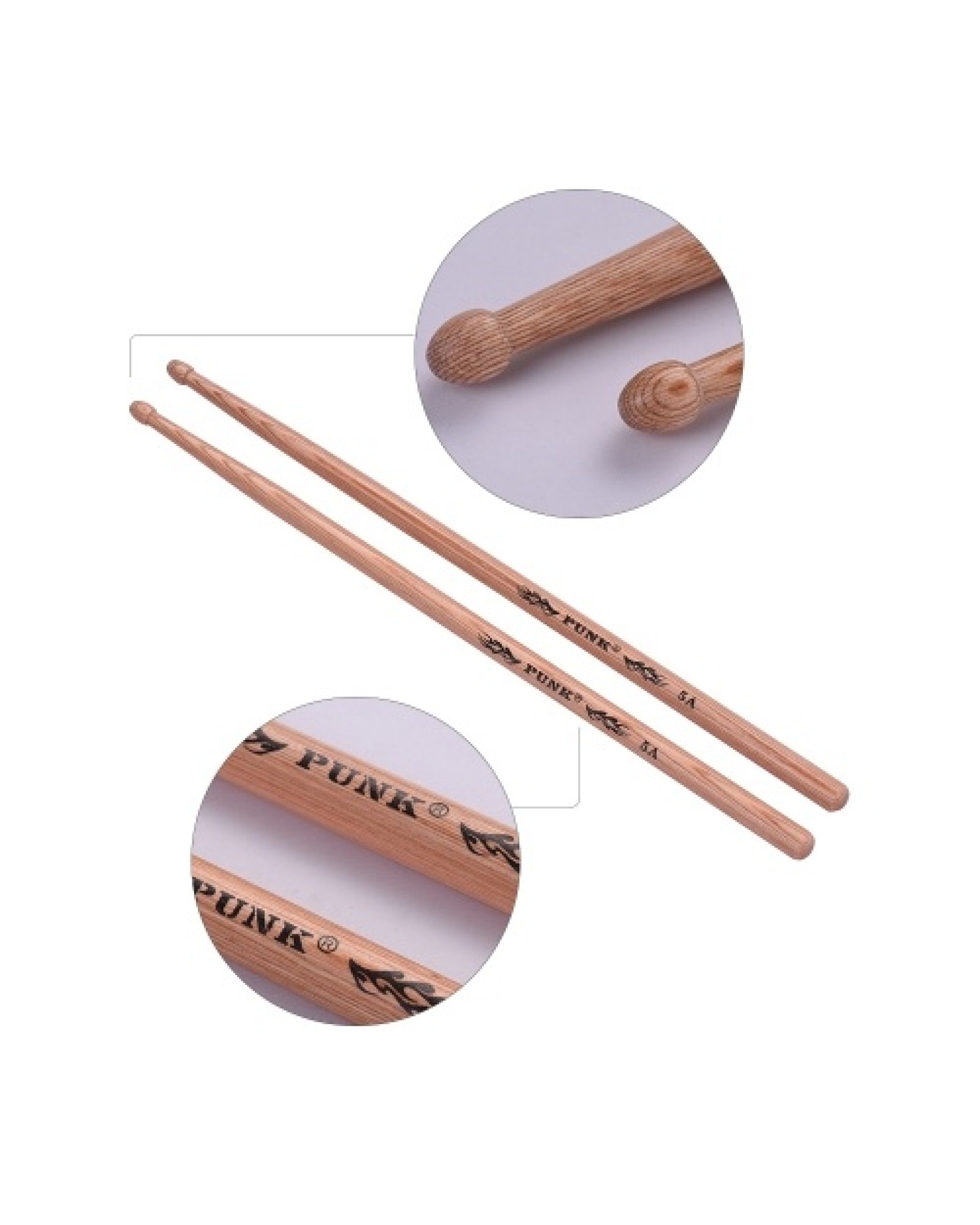 One Pair of 5A Wooden Drumsticks Drum Sticks Hickory Wood Drum Set Accessories