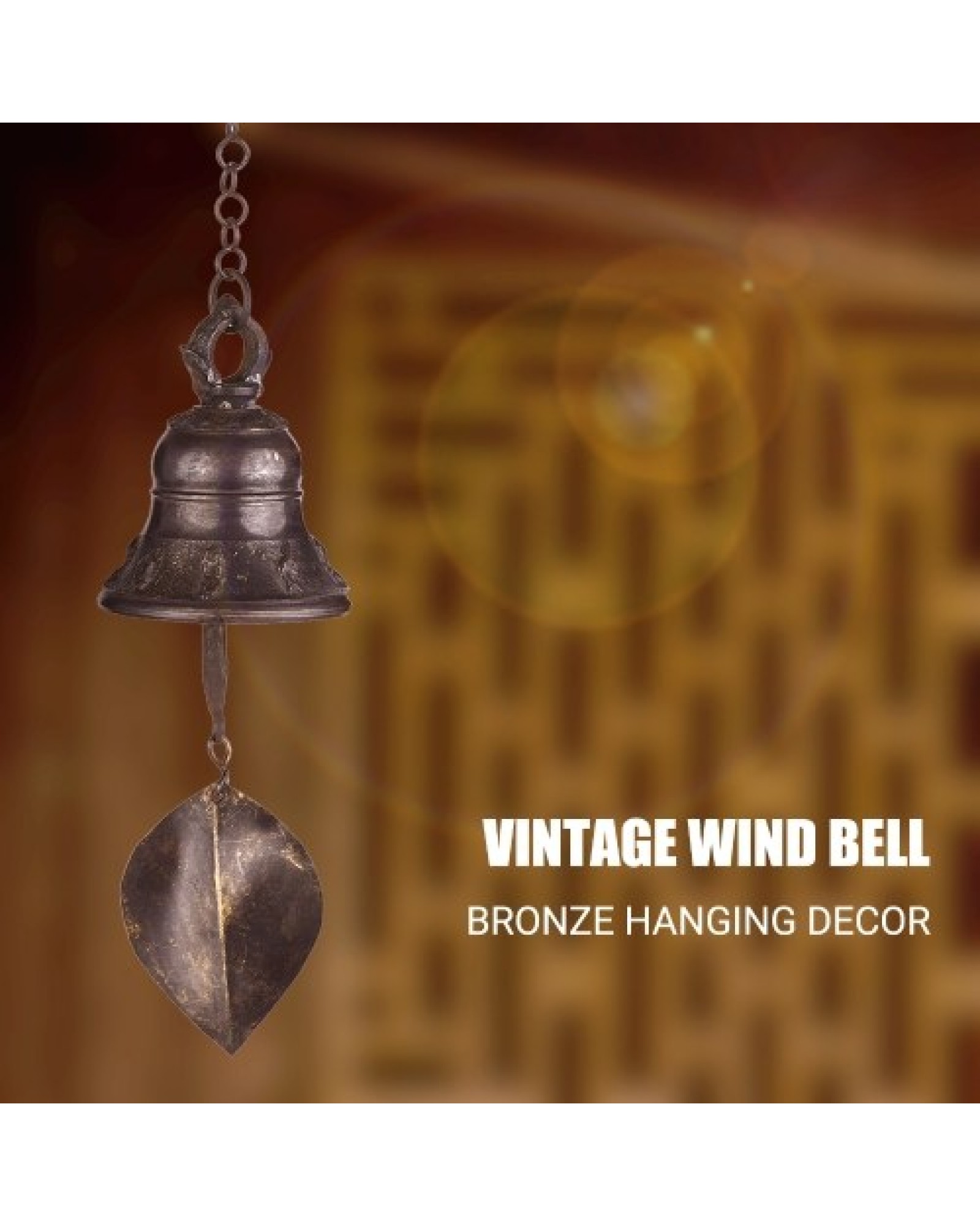 Wind Bell Vintage Style Hanging Chime Metal Wind Bell with Hanging Loop for Home Garden Yard Decor (6.5cm Diameter)