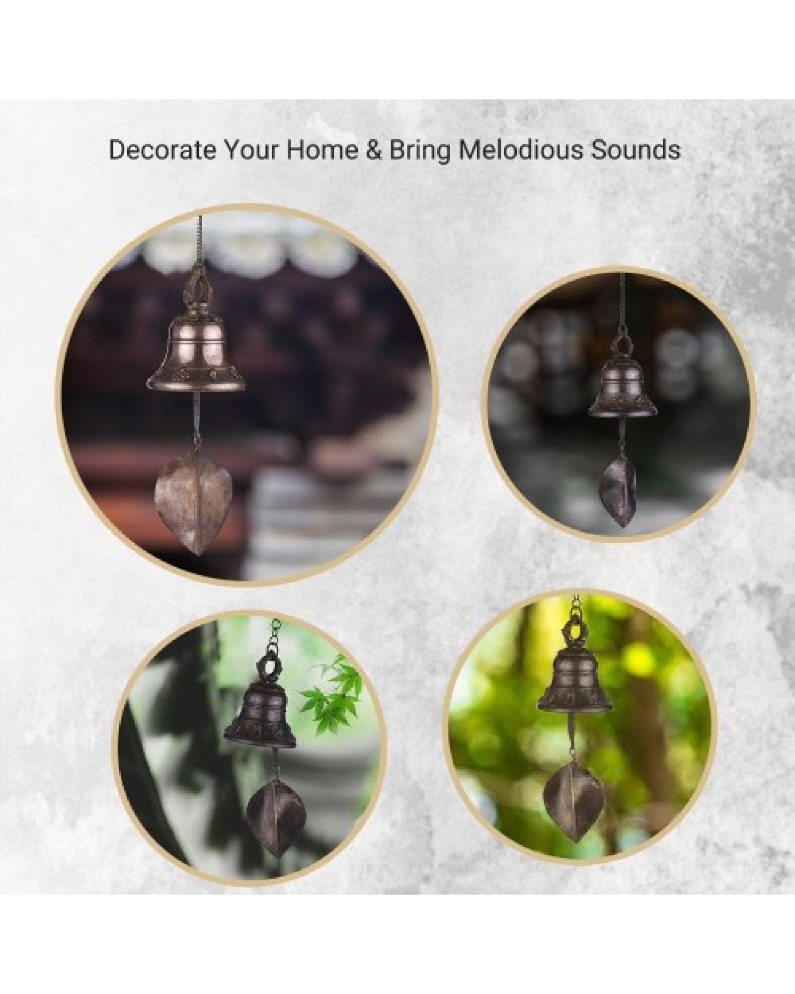 Wind Bell Vintage Style Hanging Chime Metal Wind Bell with Hanging Loop for Home Garden Yard Decor (6.5cm Diameter)