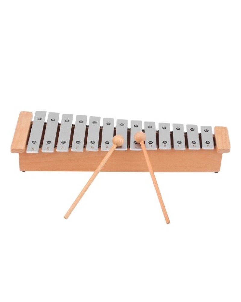13-Note Glockenspiel Portable Aluminum Piano Xylophone Percussion Instrument Musical Instrument with Wooden Sticks