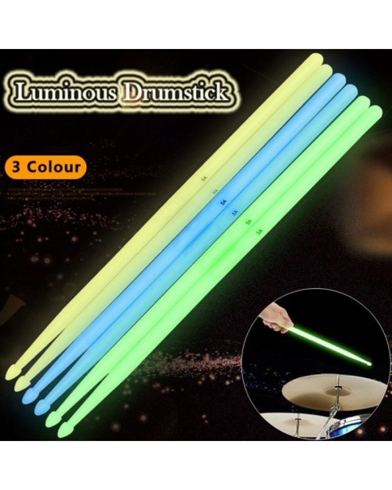 5A Drum Stick Luminous Drumsticks Musical Instrument Tool for Kids Children Adults Percussion Accessories Portable