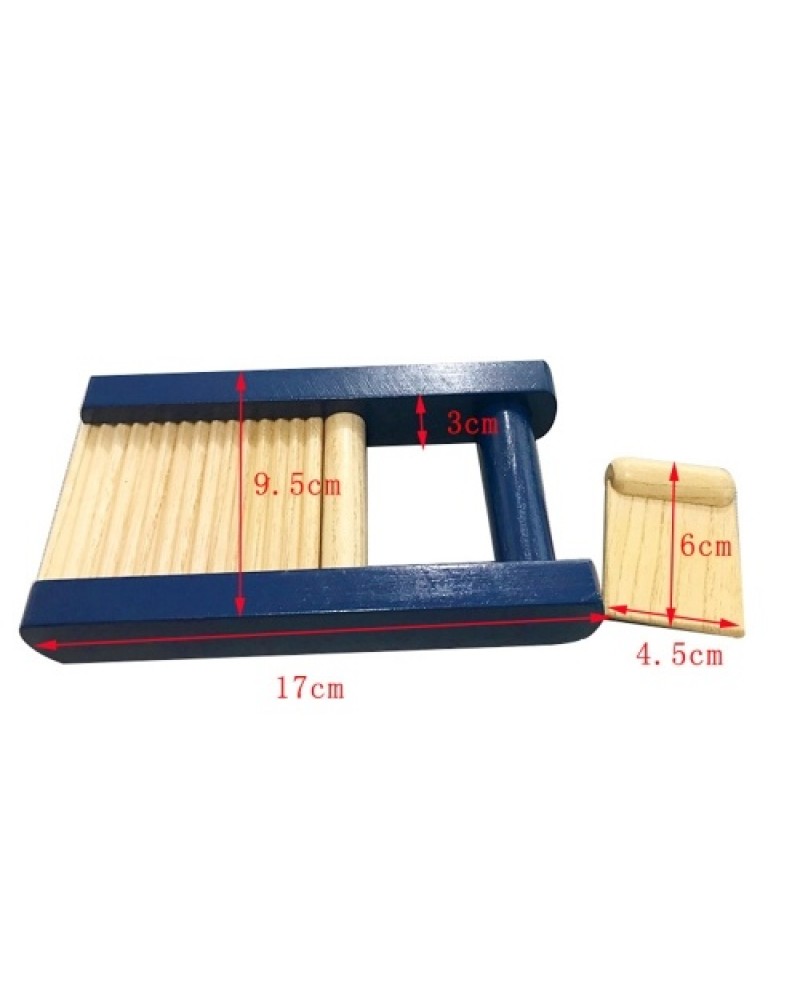 Musical Washboard Solid Wood Percussion Instrument Educational Wooden Musical Instrument with Percussion Tool (Wooden Scraper)