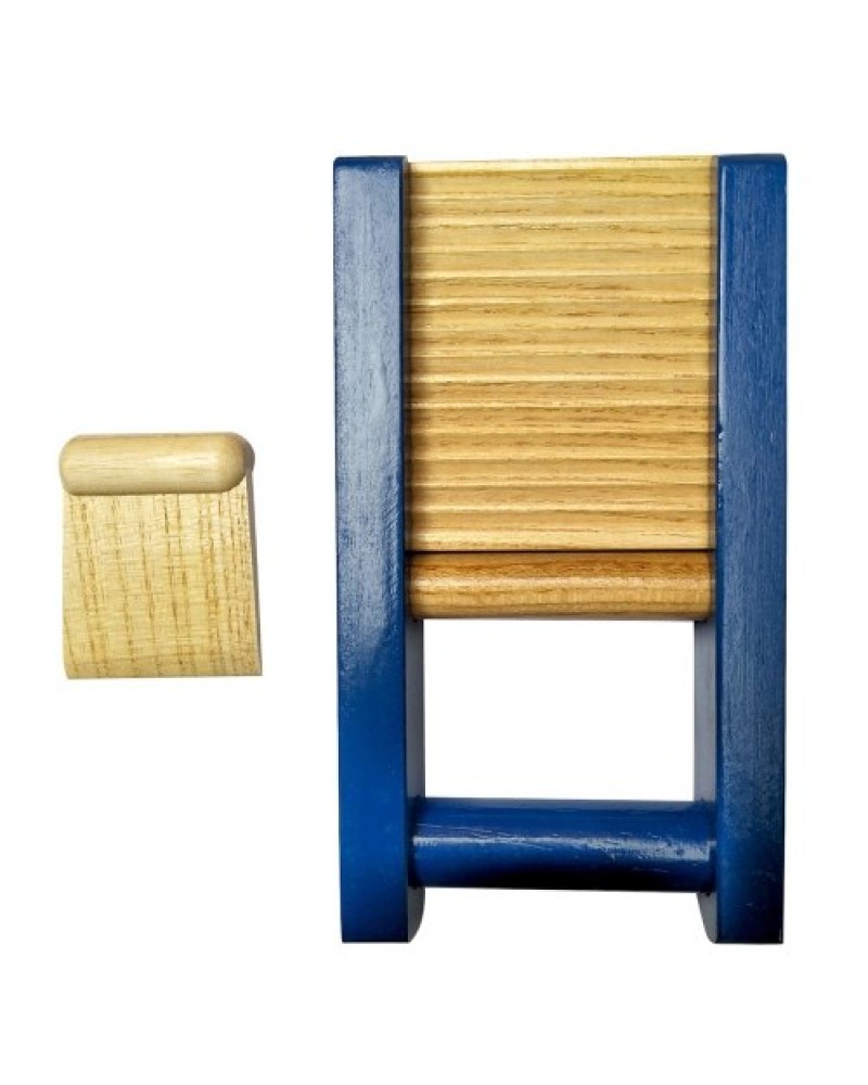 Musical Washboard Solid Wood Percussion Instrument Educational Wooden Musical Instrument with Percussion Tool (Wooden Scraper)