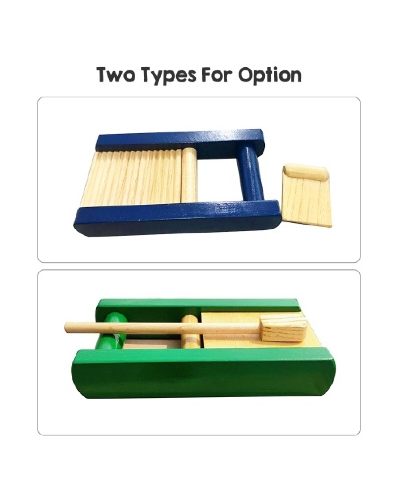 Musical Washboard Solid Wood Percussion Instrument Educational Wooden Musical Instrument with Percussion Tool (Wooden Scraper)