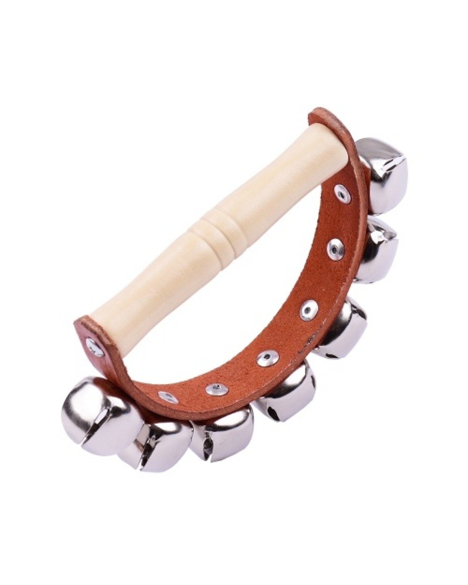 Handbell Hand Bells with 5pcs Jingle Bells Wood Handle Musical Instrument Toy for Music Class