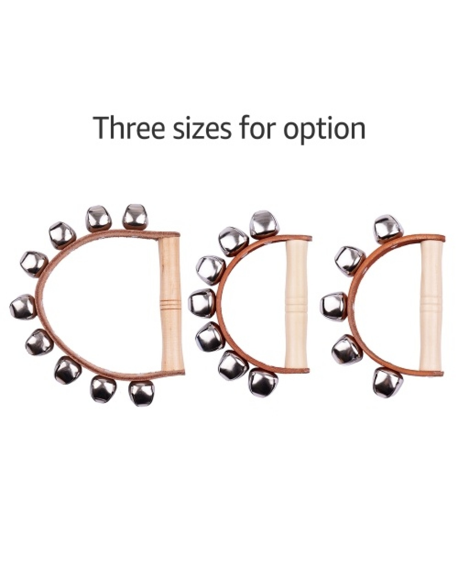 Handbell Hand Bells with 5pcs Jingle Bells Wood Handle Musical Instrument Toy for Music Class