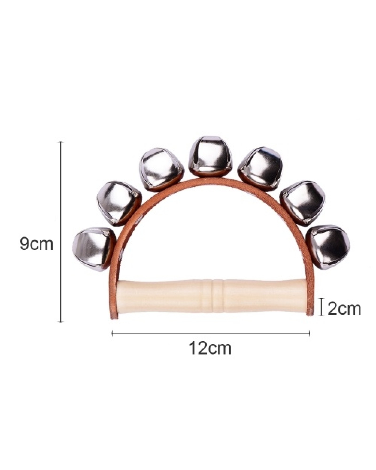 Handbell Hand Bells with 5pcs Jingle Bells Wood Handle Musical Instrument Toy for Music Class