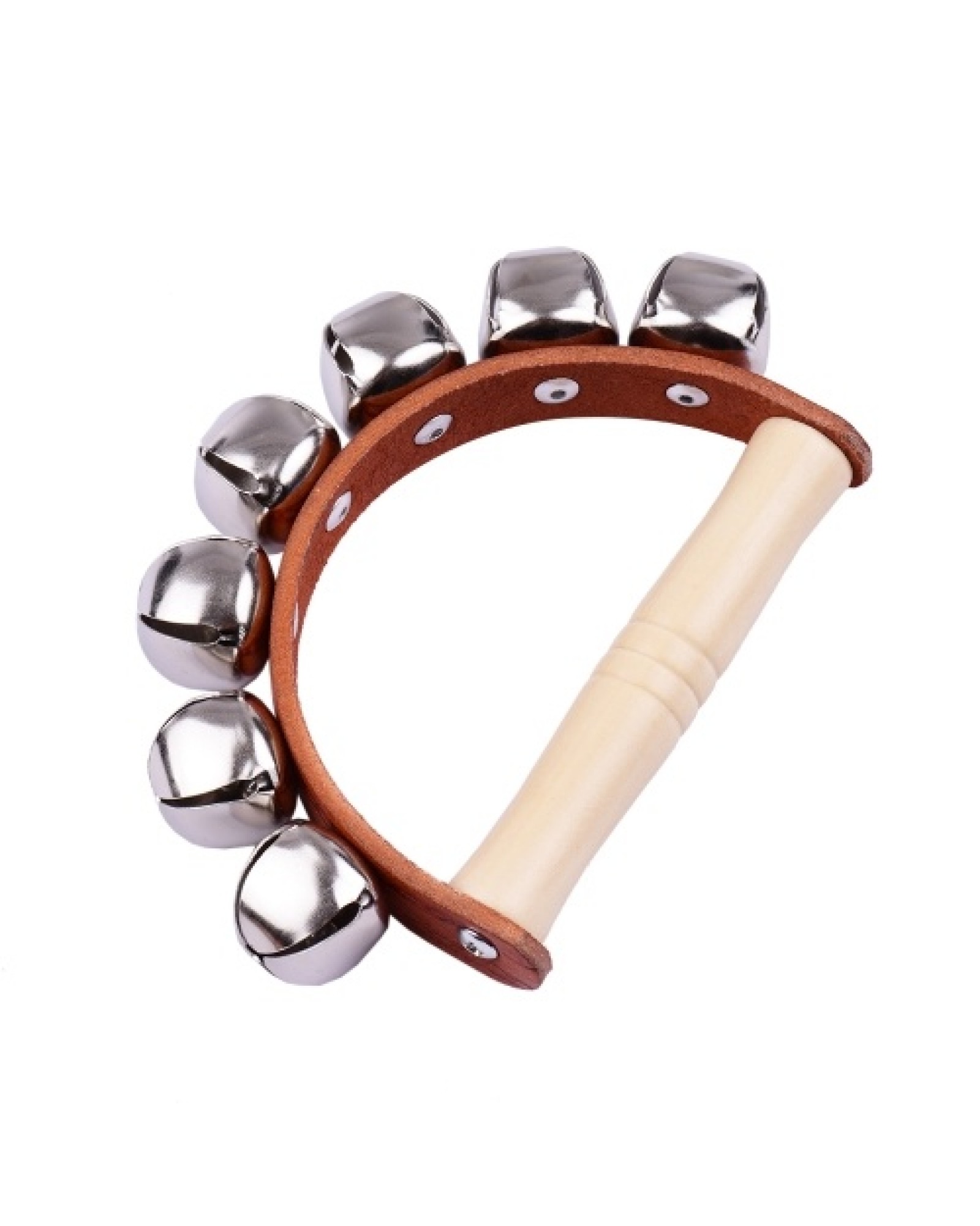 Handbell Hand Bells with 5pcs Jingle Bells Wood Handle Musical Instrument Toy for Music Class