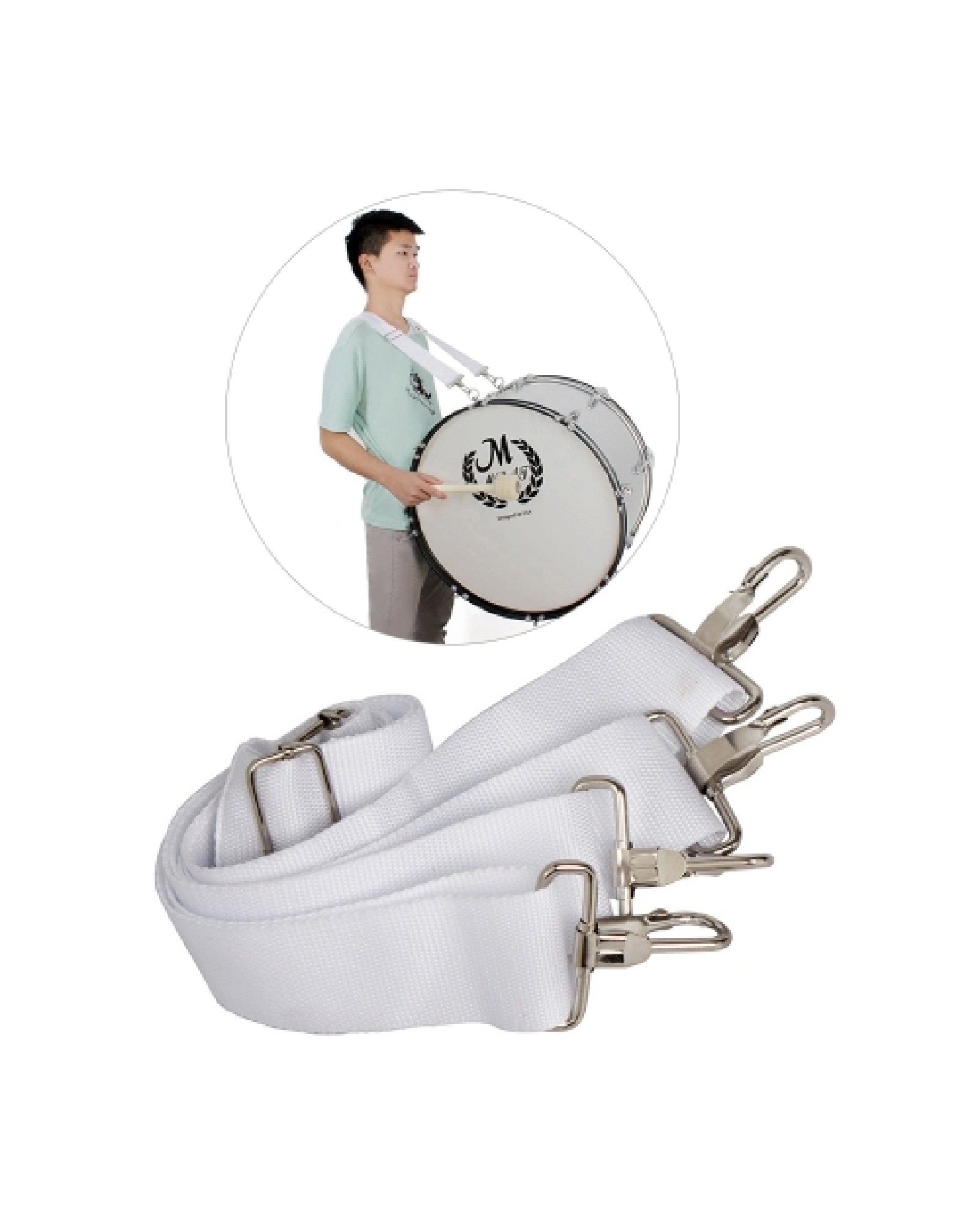 Adjustable Parade Marching Bass Drum Shoulder Strap Sling Nylon Belt Metal Clip Musical Percussion Instrument Parts Accessories