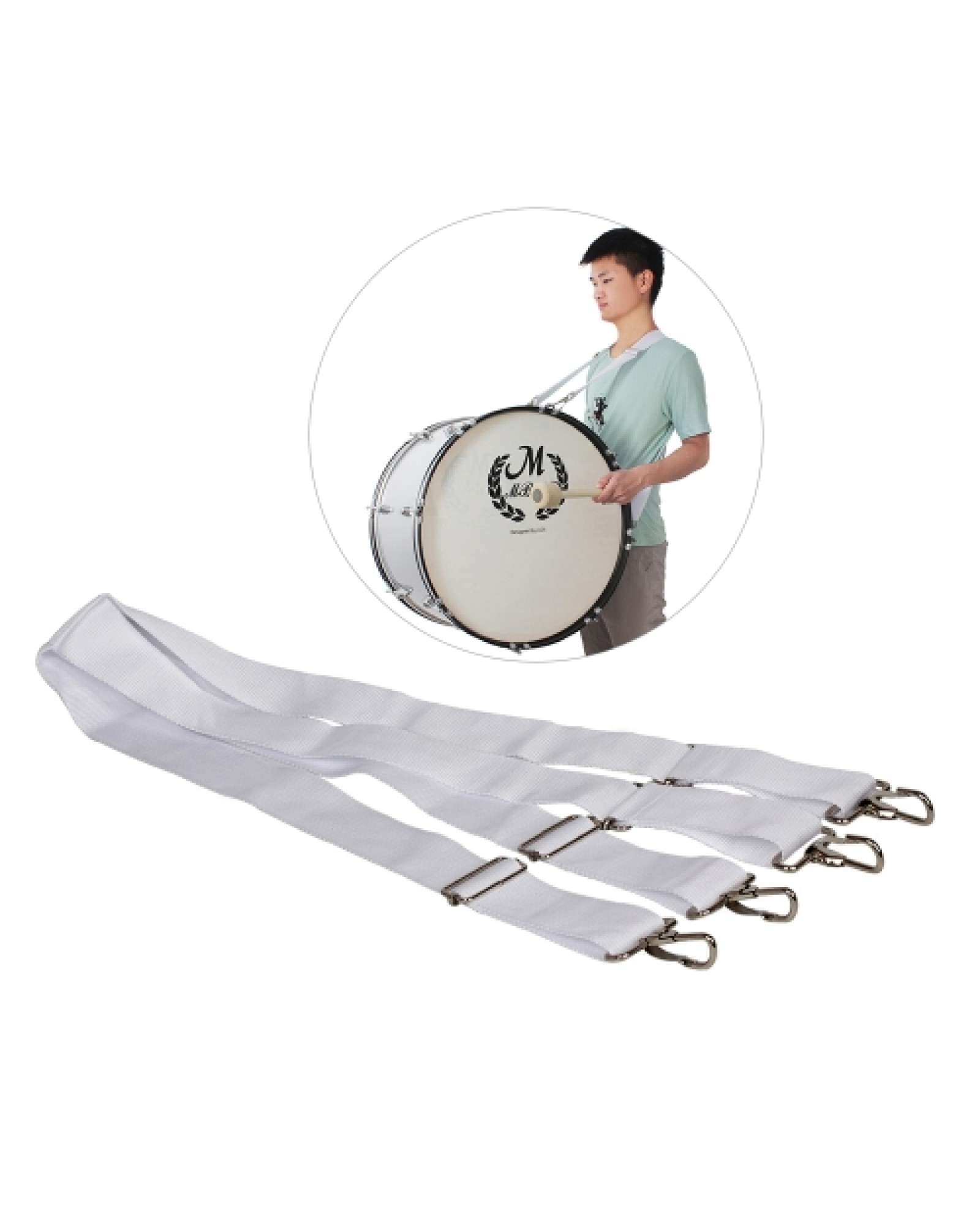 Adjustable Parade Marching Bass Drum Shoulder Strap Sling Nylon Belt Metal Clip Musical Percussion Instrument Parts Accessories