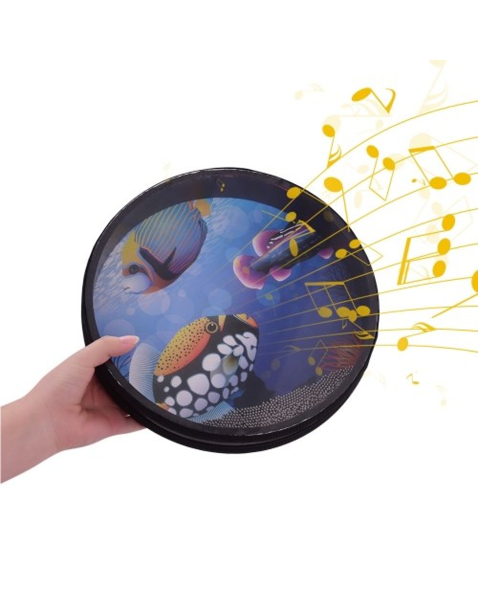 10-inch Solid Wooden Ocean Drum Sea Wave Drum Frame Drum