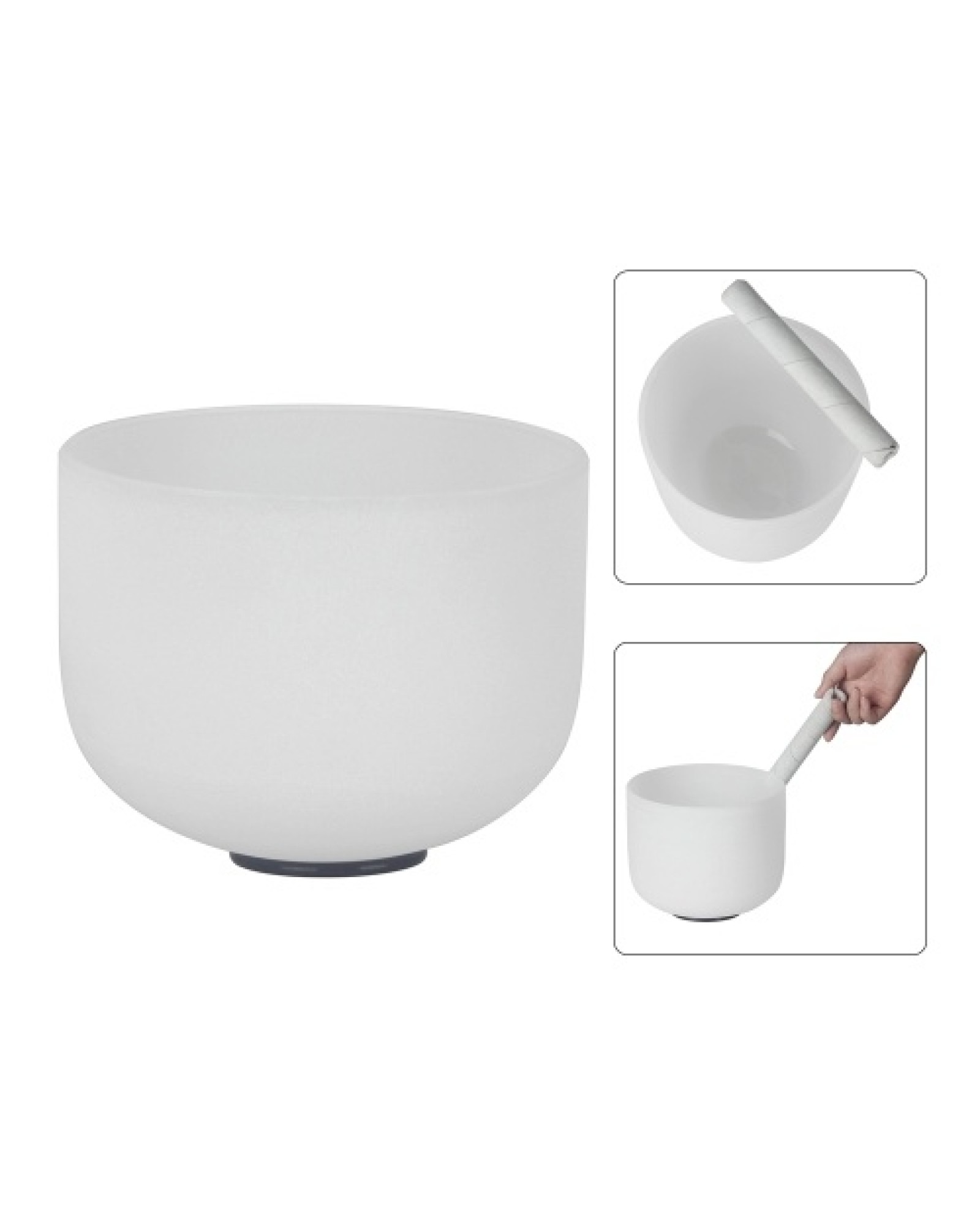 8 Inch Crystal Singing Bowl B Note with Mallet &amp; Rubber