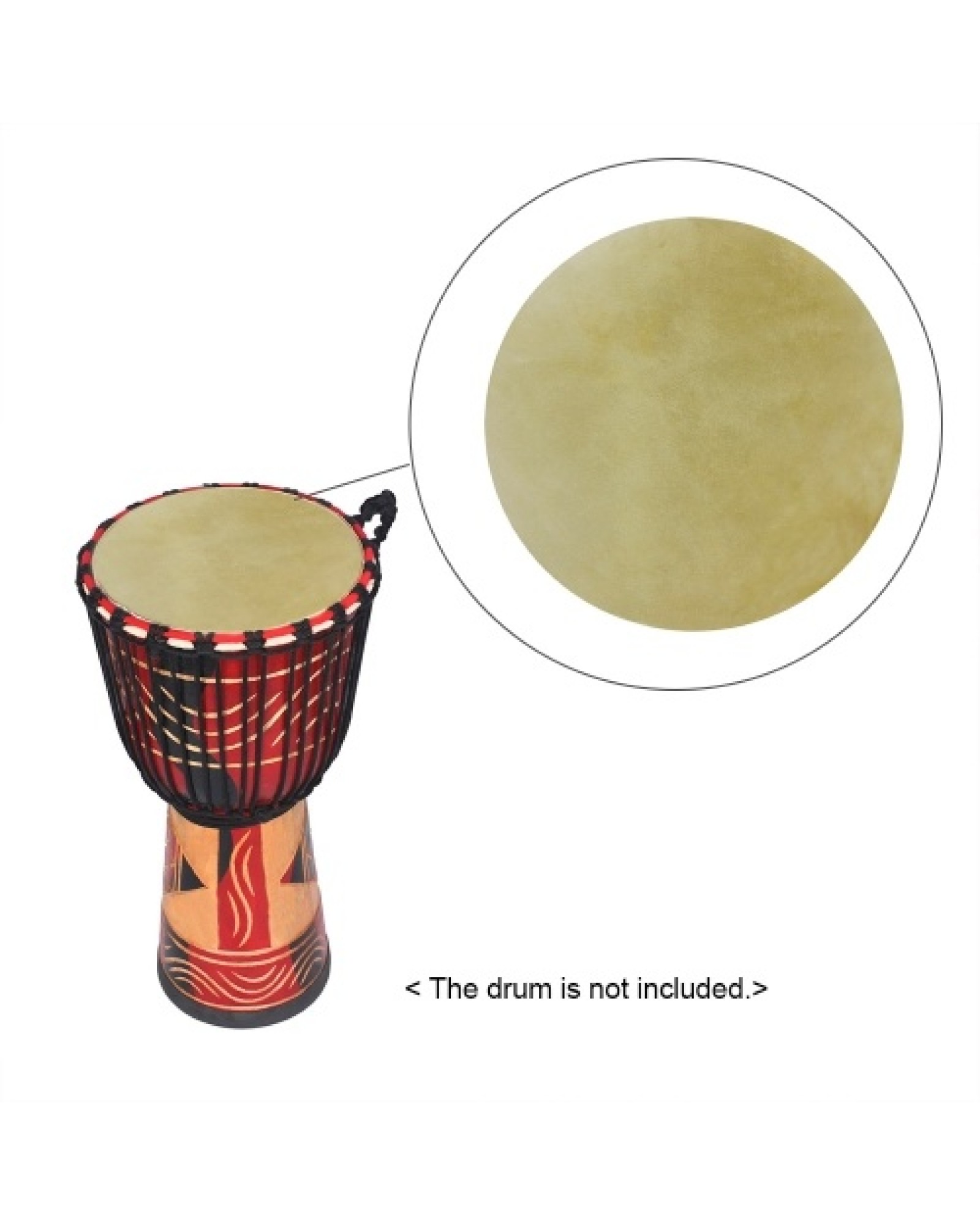 29cm/ 11.4in Drum Head Durable Buffalo Skin Round Drum