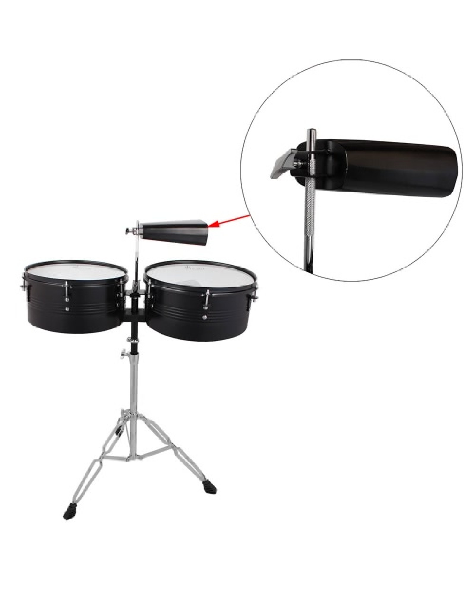 Latin Percussion 13" &amp; 14" Timbales Drum Set with Stand and Cowbell