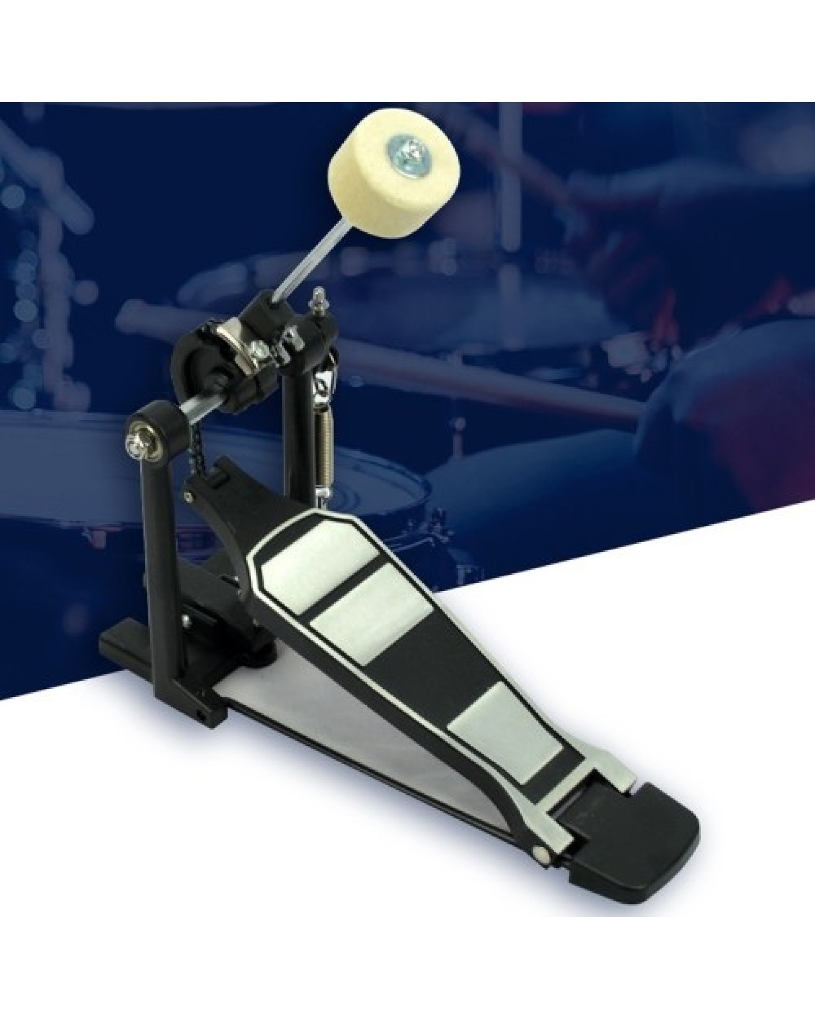 Drum Pedal with Drum Wool Beater Aluminium Alloy Singles Drum Pedal Drum Set Pedal Singles Pedal