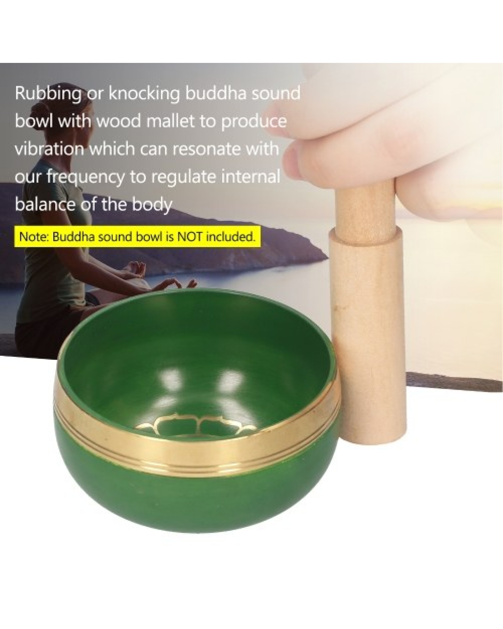 Tibetan Singing Bowl Mallet Buddha Sound Bowl Wood Striker Meditation Sound Bowl Mallet Wooden Stick for  Mindfulness Rel