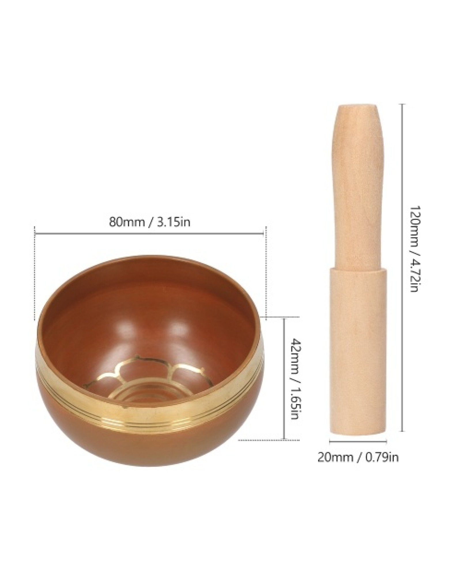 Tibetan Singing Bowl Set Buddha Sound Bowl and Wood Mallet Charka Bowl Meditation Sound Bowl with Mallet Wooden Stick for Healin