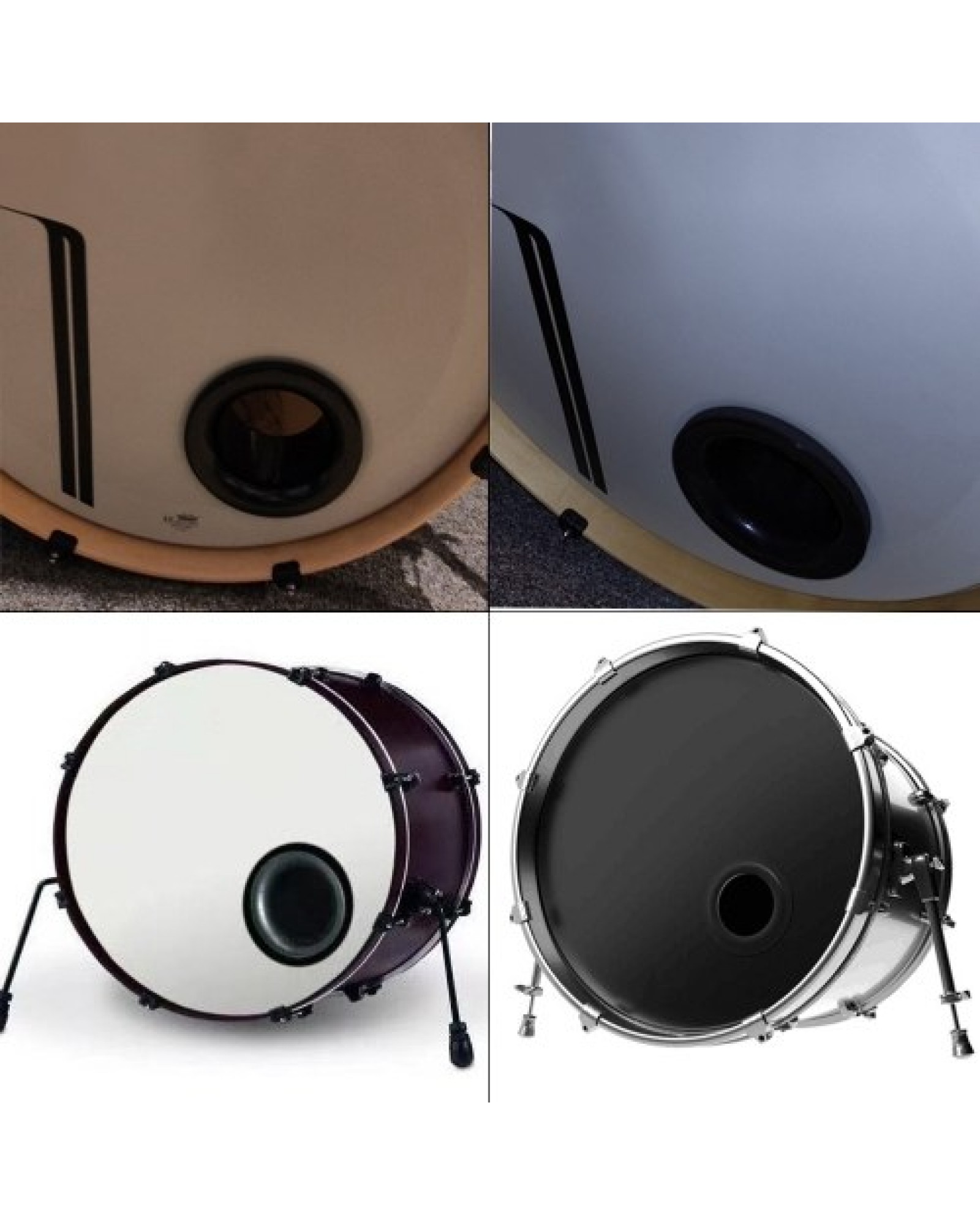 Bass Drum Enhancer Adjustable ABS Rubber Bass Drum Kick Enhancer with Protection Sticker Bass Drum Head Port Hole Protector