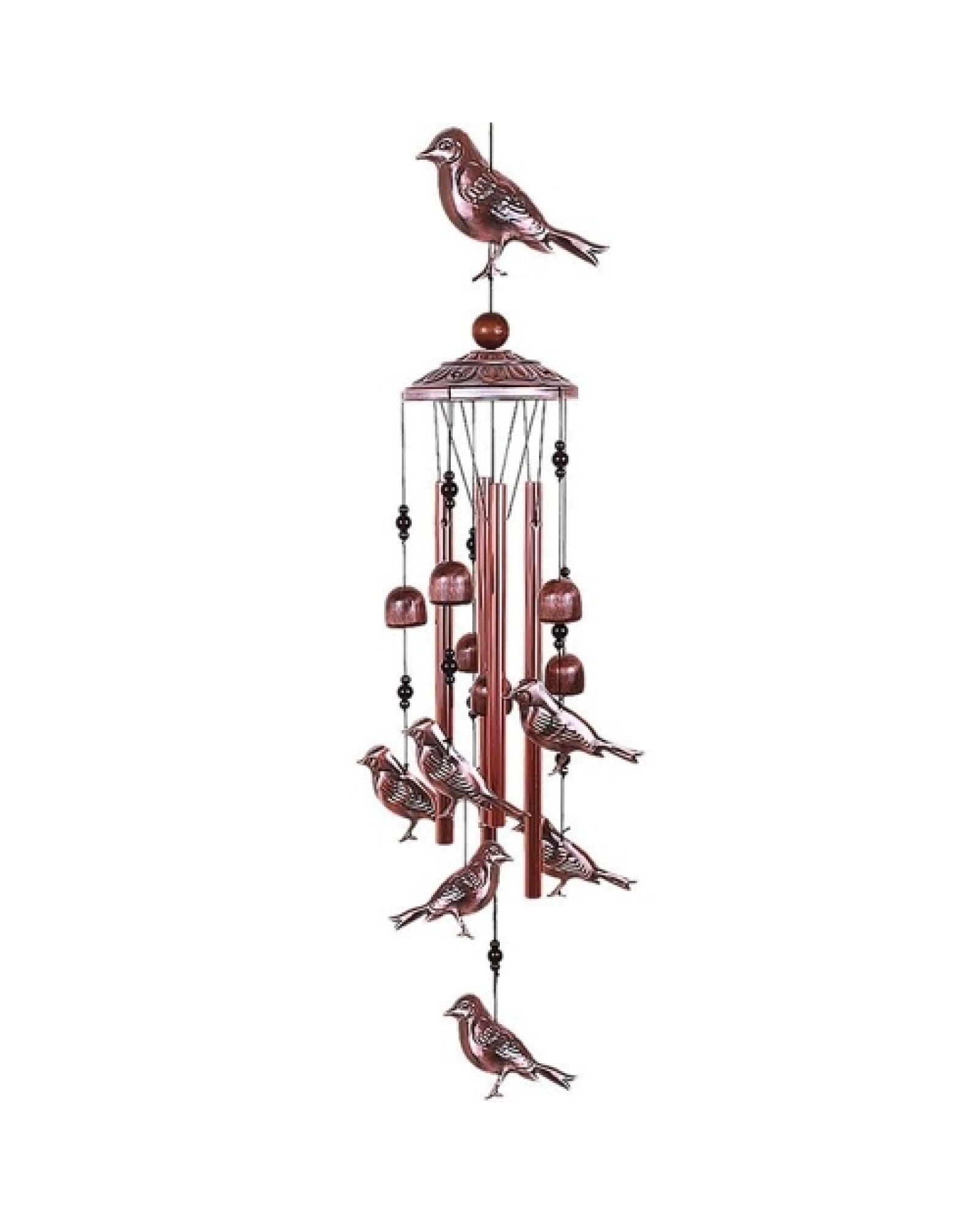 Bird Wind Chimes 4 Aluminum Tubes 6 Bells 7 Birds Windbells for Indoor Outdoor Decoration