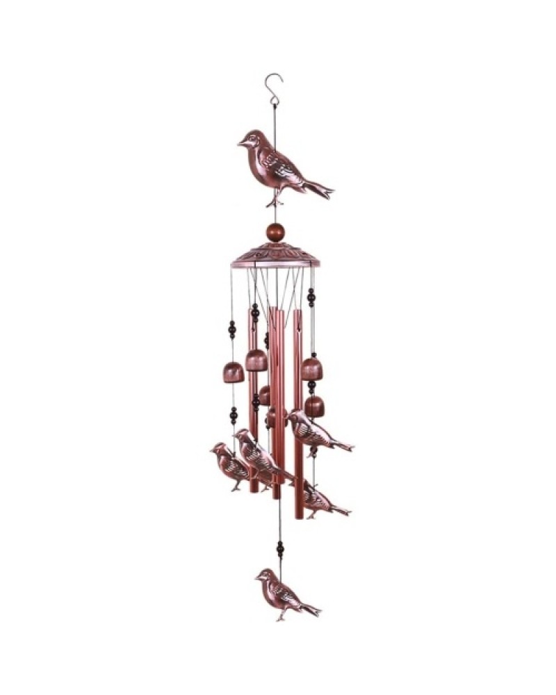Bird Wind Chimes 4 Aluminum Tubes 6 Bells 7 Birds Windbells for Indoor Outdoor Decoration