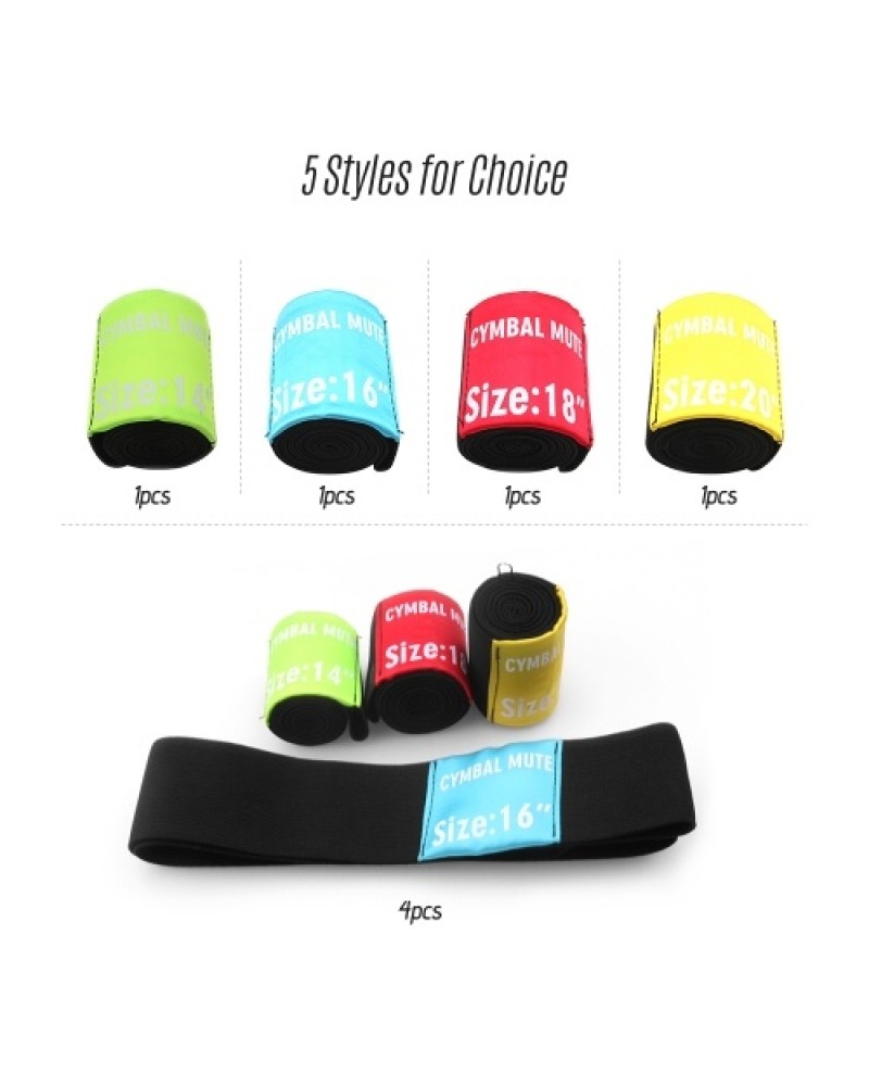 4pcs Drum Cymbal Elastic Mute Belt