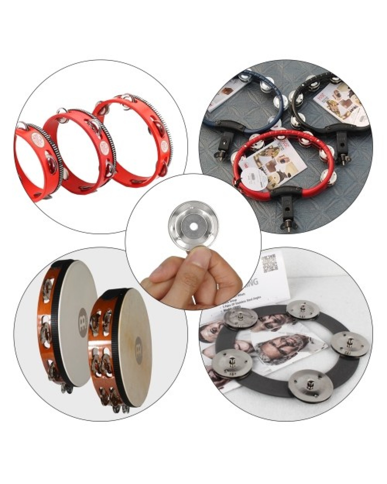 50pcs Tambourine Bell Ring Jingle Bell Stainless Steel for Handbell Tambourine Church Tambourines