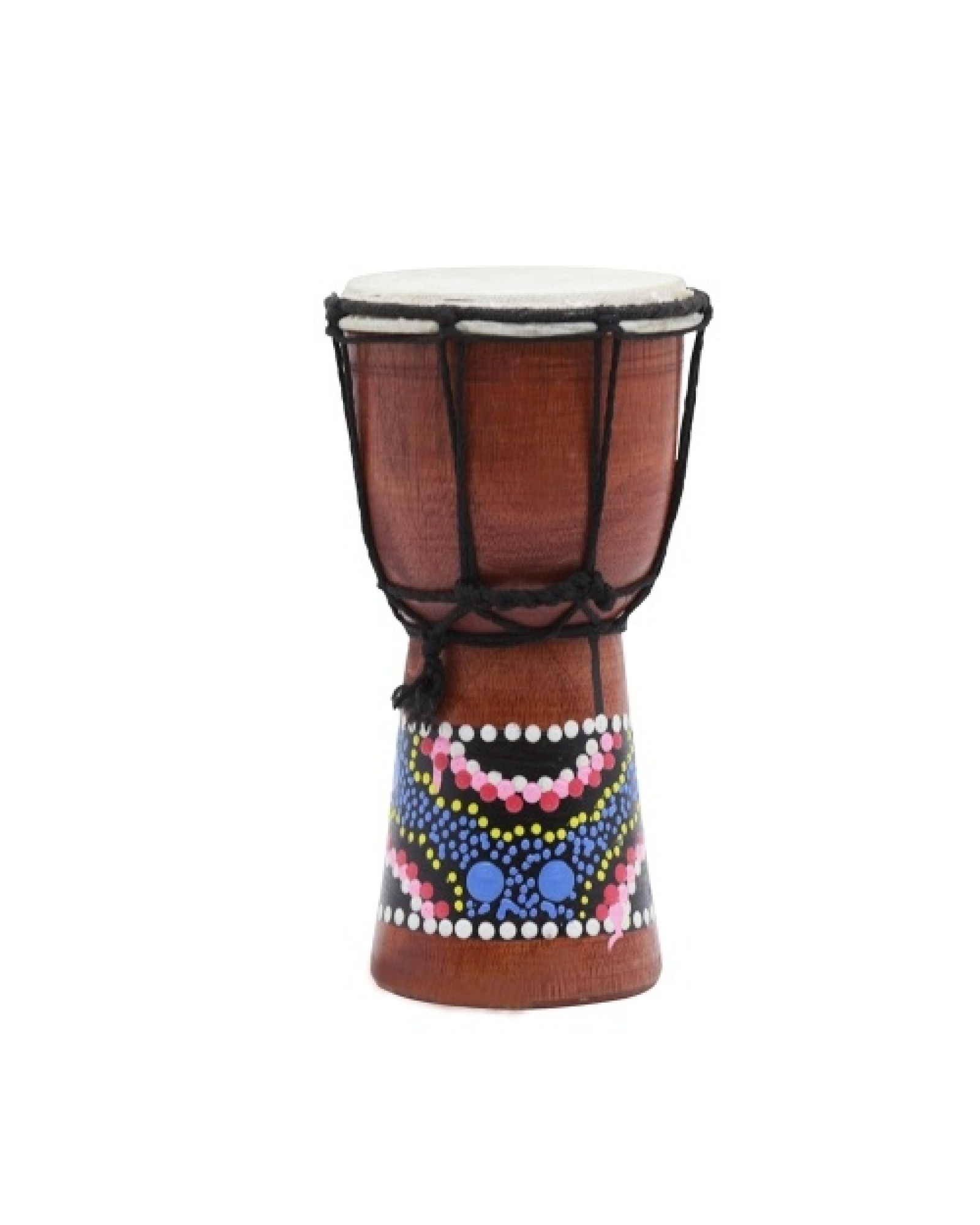 4 Inch Compact Size Wooden African Drum Djembe Bongo Hand Drum Percussion Musical Instrument with Colorful Pattern (Patterns Ran