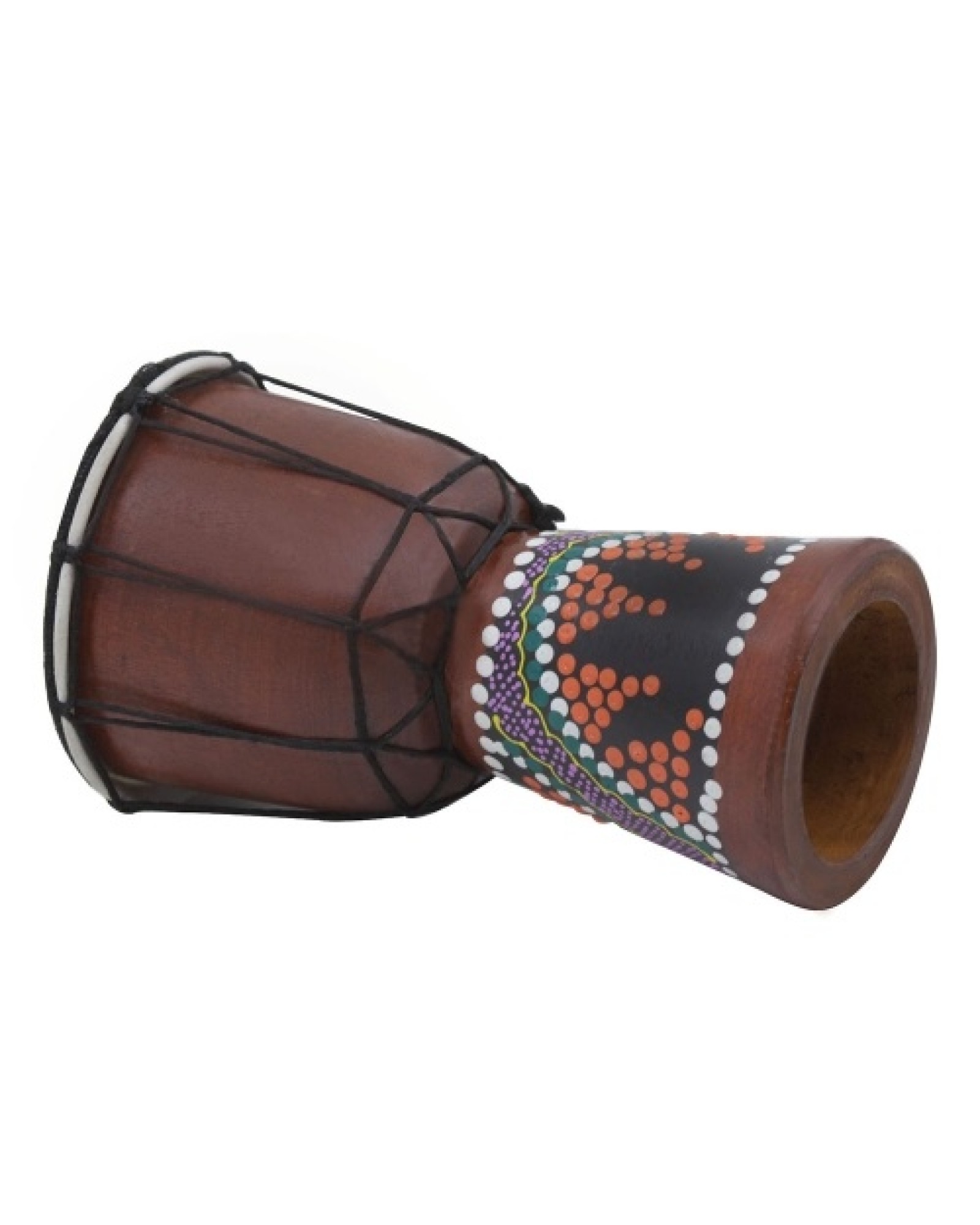 4 Inch Compact Size Wooden African Drum Djembe Bongo Hand Drum Percussion Musical Instrument with Colorful Pattern (Patterns Ran