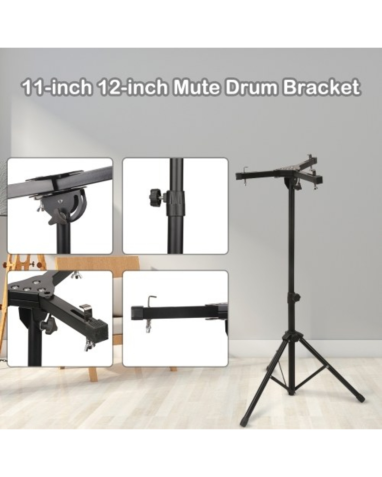 11-inch 12-inch Mute Drum Bracket Dumb Drum Stand Drum Pad Percussion Silencer Pad Holder Practice Drum Rack