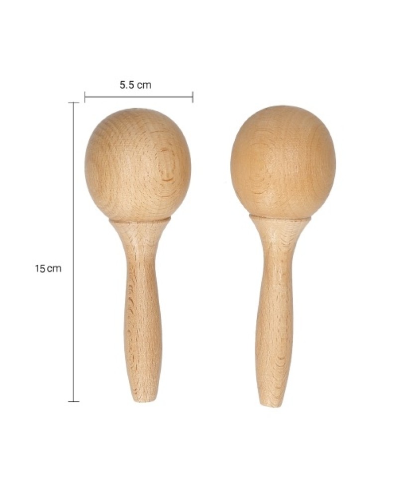 Beech Maraca Rumba Shaker Rattles Percussion Instrument Wooden Maraca Pair Percussion Maraca for Kids Children Musical Instrumen