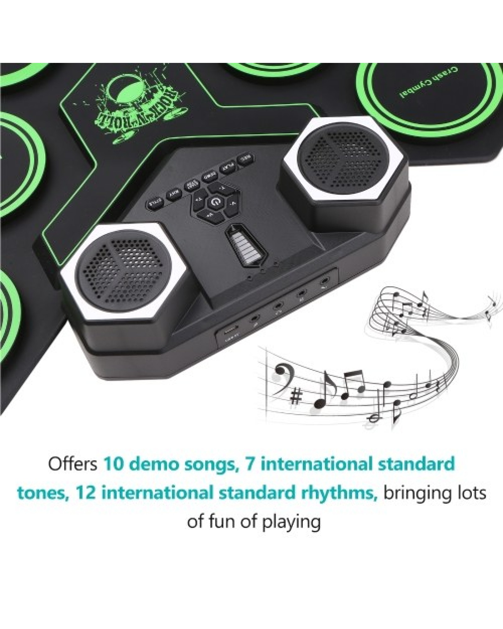 USB Portable Roll Up Drum Kit Silicone Roll Up Electronic Drum Roll-up Drum Sets Portable Drums Foldable Drum Kit for Beginners 