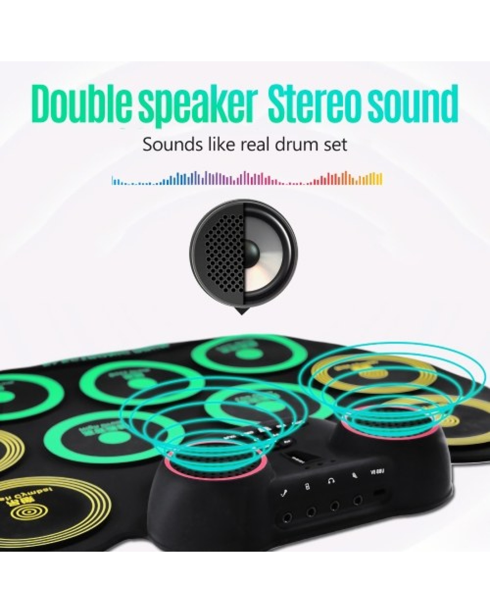 USB Portable Roll Up Drum Kit Silicone Roll Up Electronic Drum Roll-up Drum Sets Portable Drums Foldable Drum Kit for Beginners 