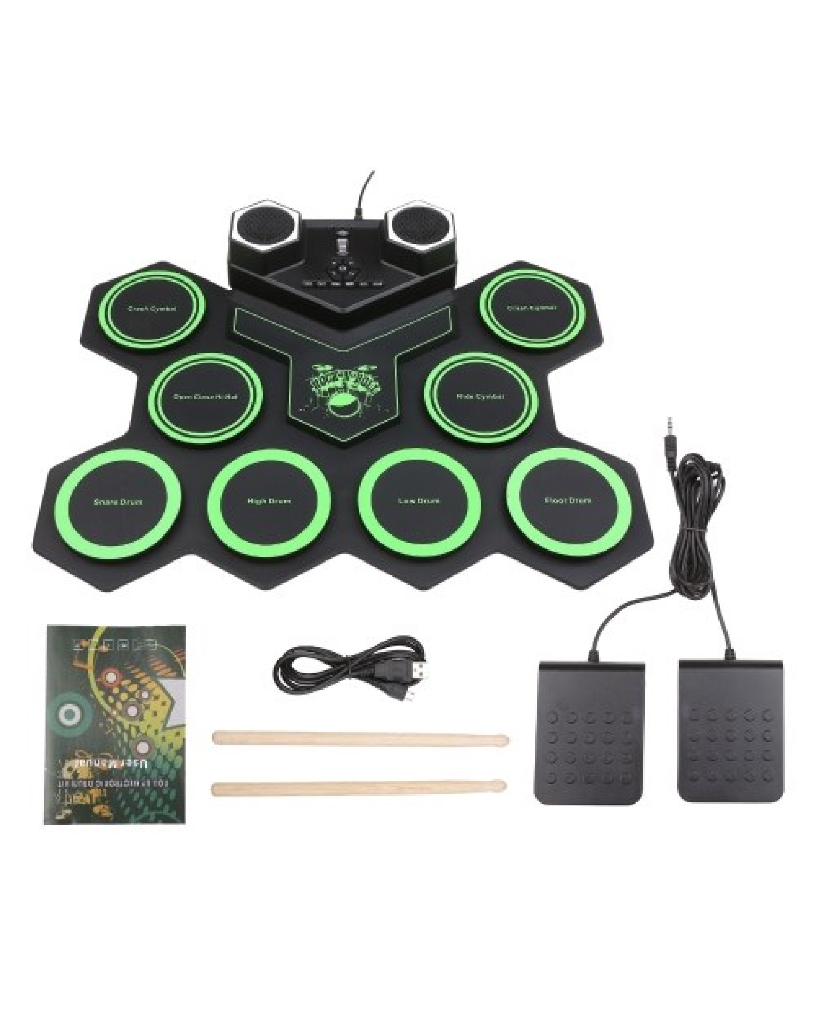 USB Portable Roll Up Drum Kit Silicone Roll Up Electronic Drum Roll-up Drum Sets Portable Drums Foldable Drum Kit for Beginners 