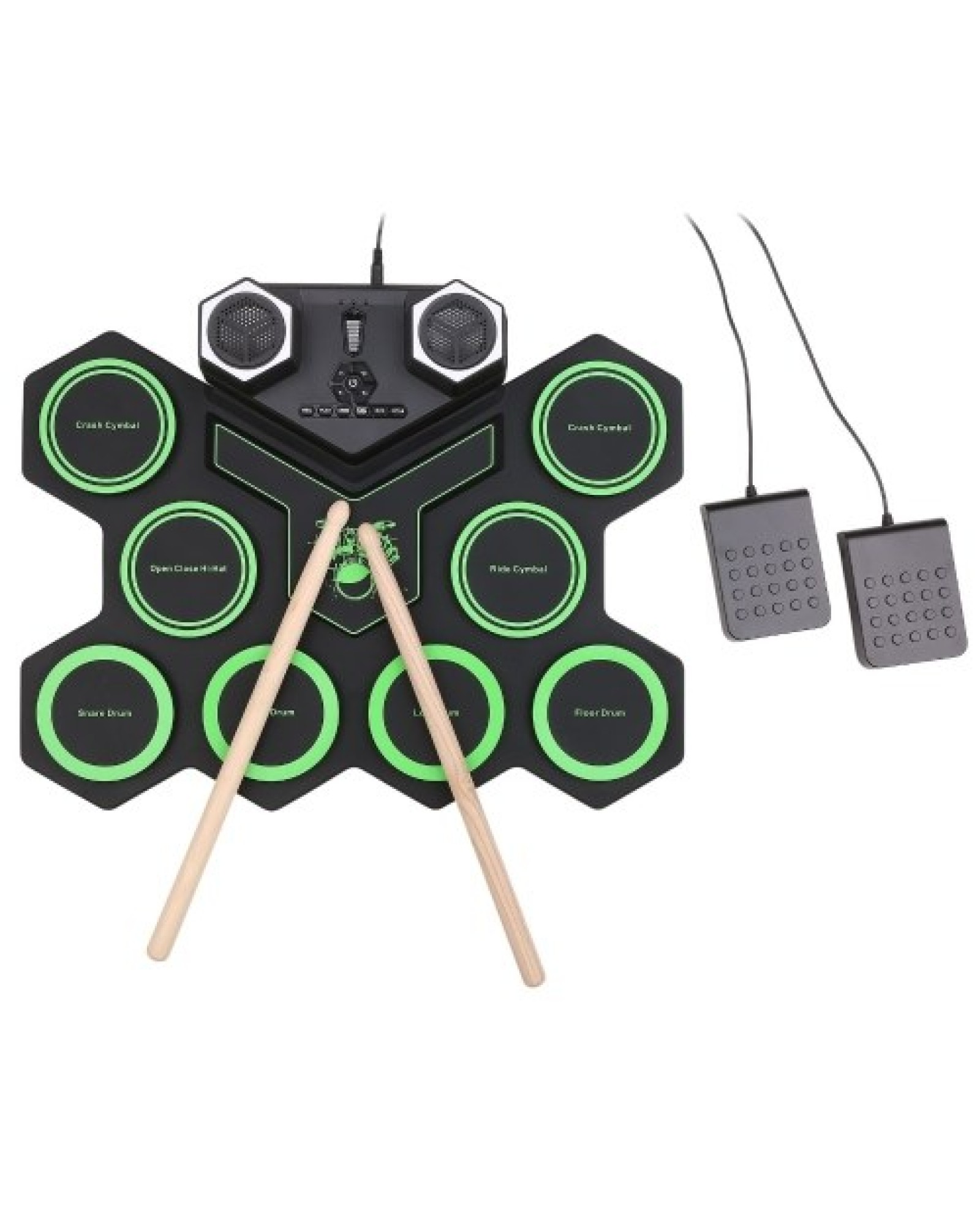 USB Portable Roll Up Drum Kit Silicone Roll Up Electronic Drum Roll-up Drum Sets Portable Drums Foldable Drum Kit for Beginners 