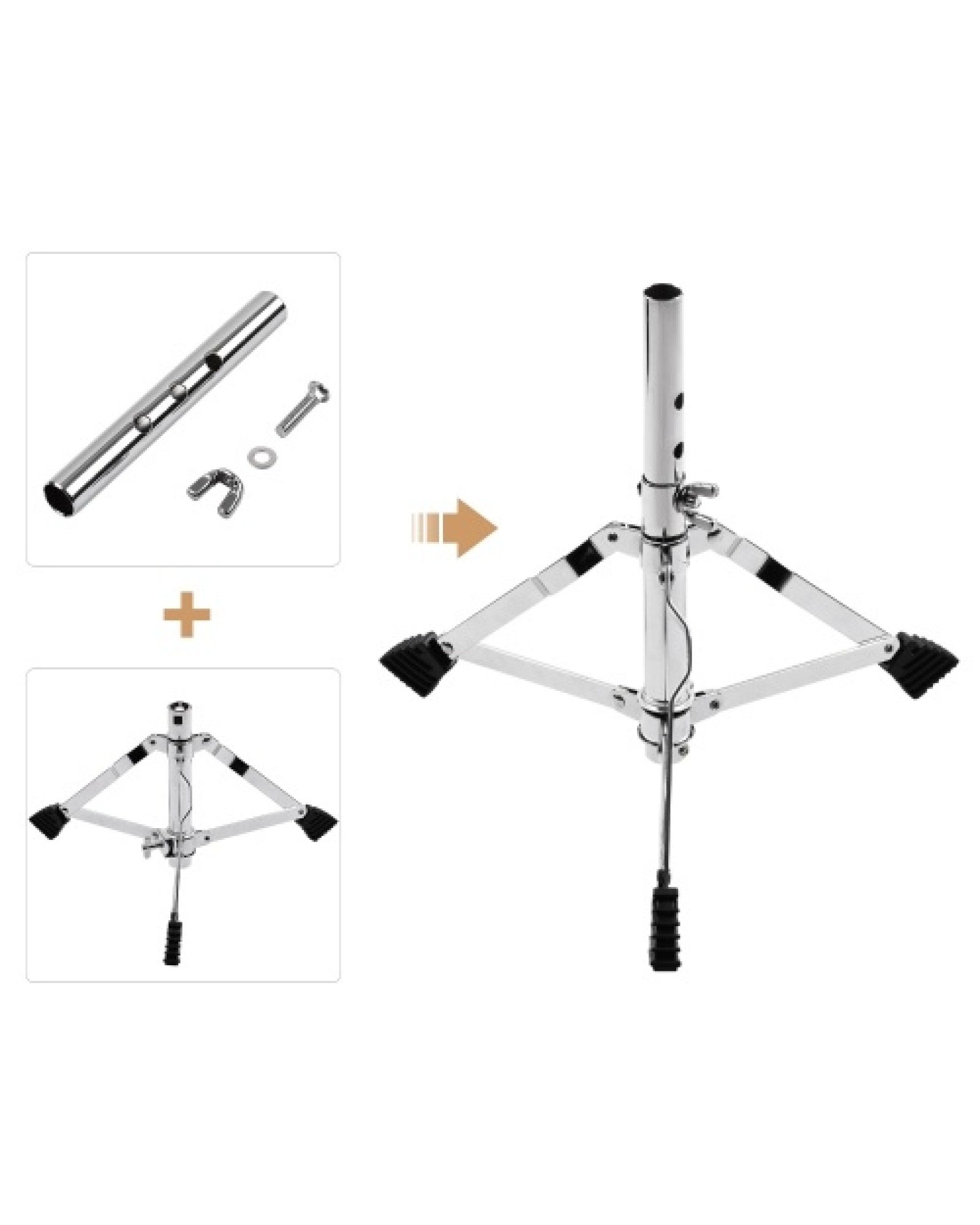 Juniors Drum Throne Round Padded Drum Seat Stool Single-braced Stainless Steel Legs Anti-slip