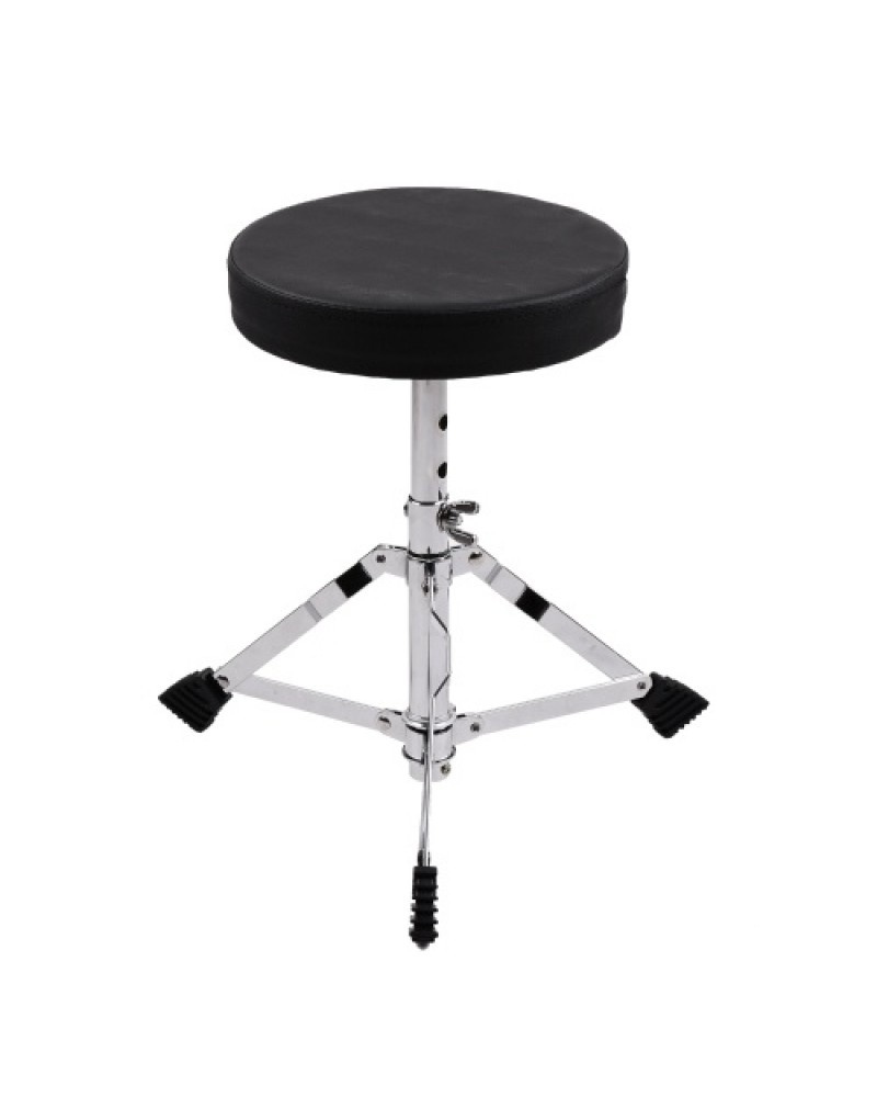Juniors Drum Throne Round Padded Drum Seat Stool Single-braced Stainless Steel Legs Anti-slip