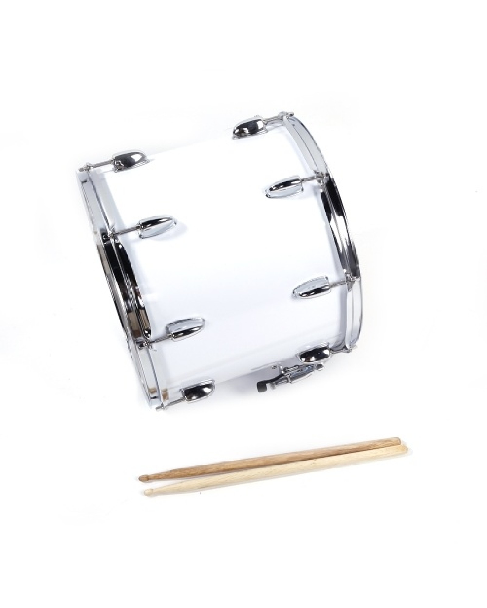 14 x10 inches Marching Drum   Drumsticks   Key   Strap White