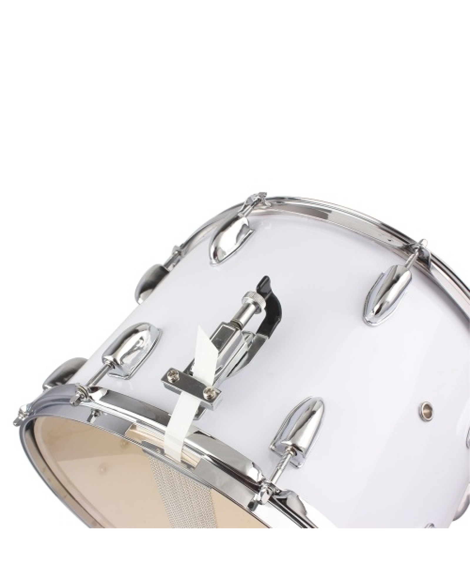 14 x10 inches Marching Drum   Drumsticks   Key   Strap White