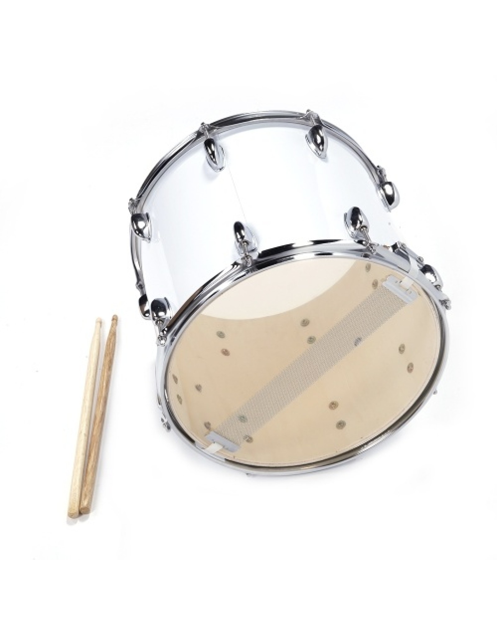14 x10 inches Marching Drum   Drumsticks   Key   Strap White