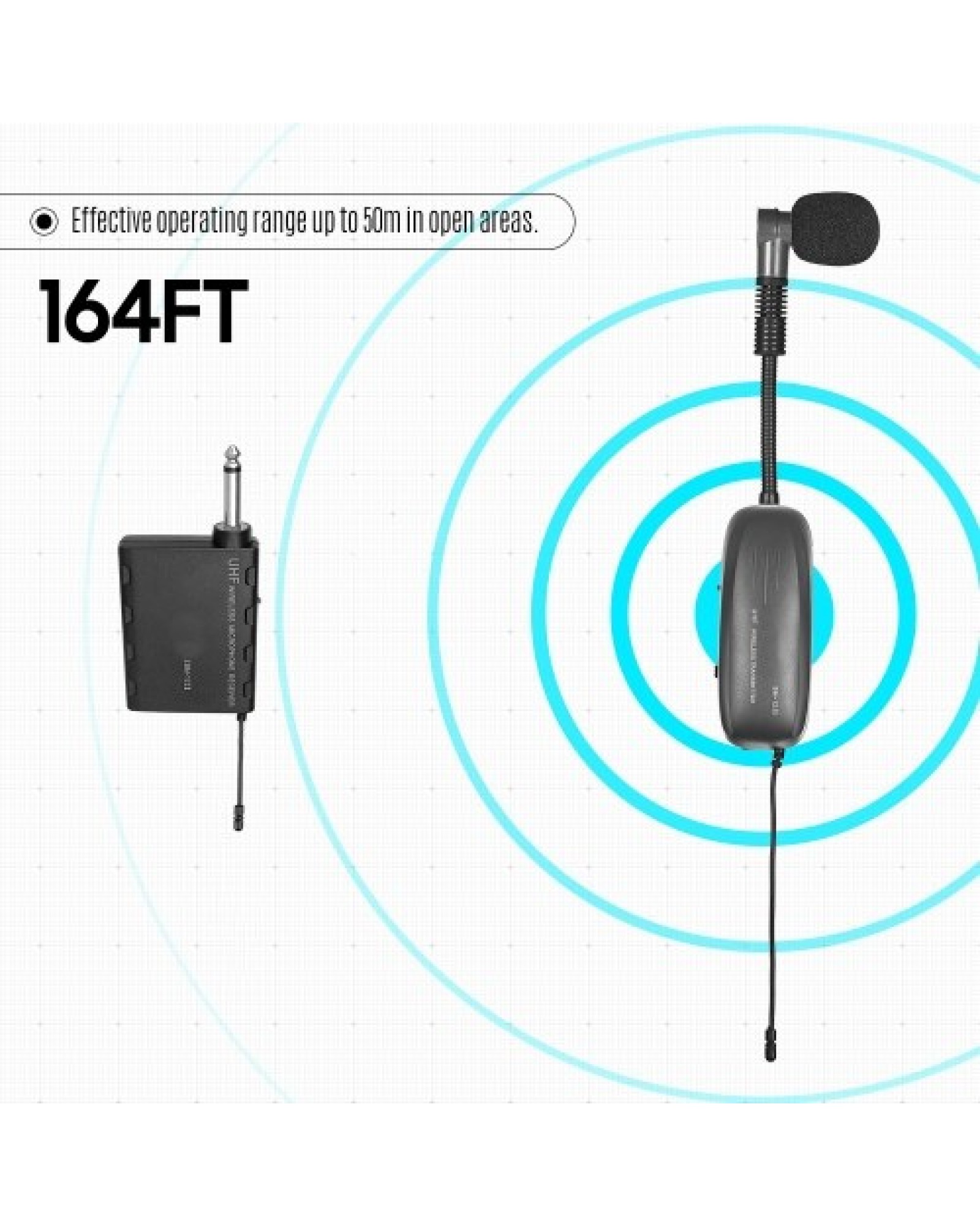 Baomic BM-12/V2 Professional UHF Wireless Instrument Microphone System Receiver &amp; Transmitter