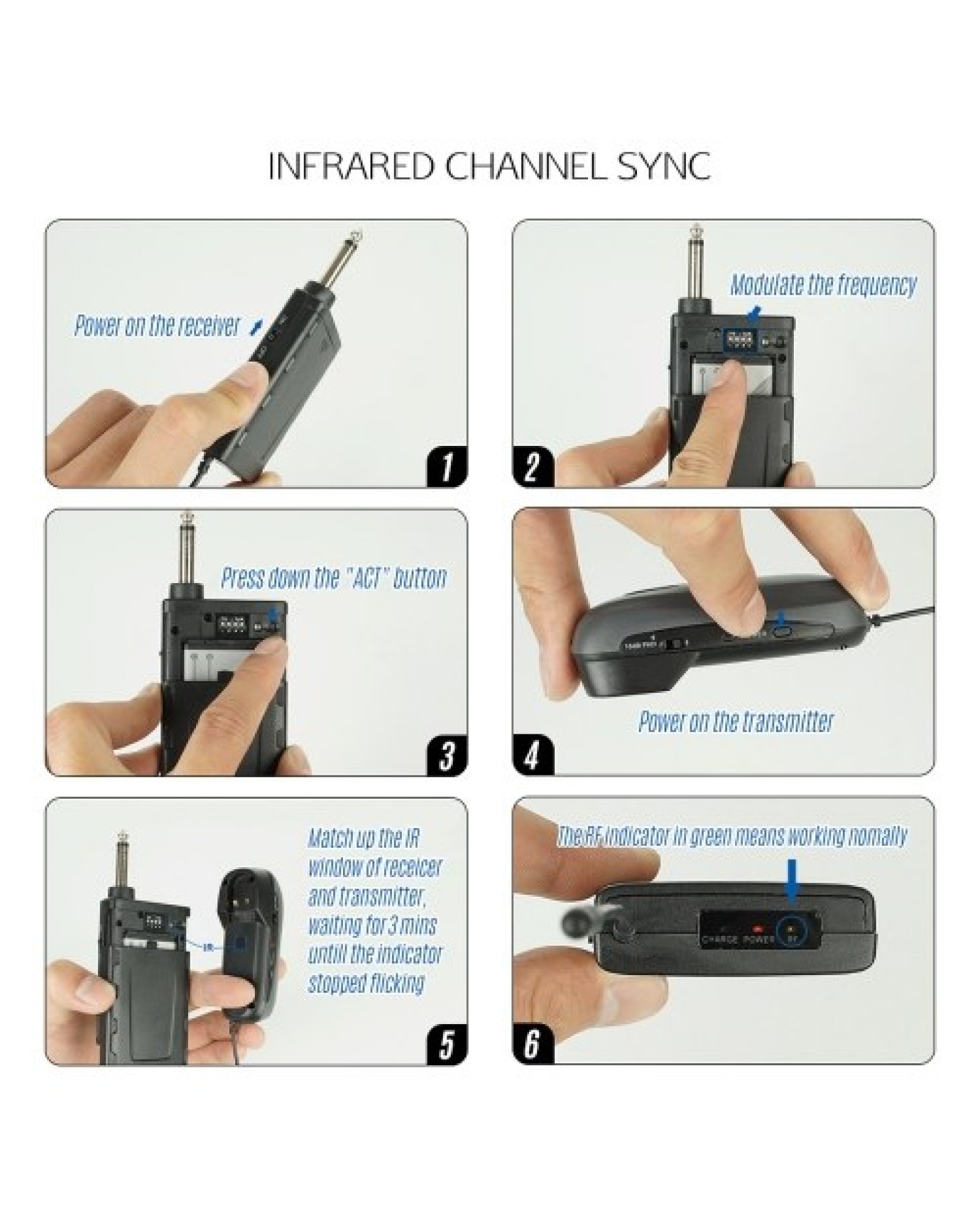 Baomic BM-12/V2 Professional UHF Wireless Instrument Microphone System Receiver &amp; Transmitter