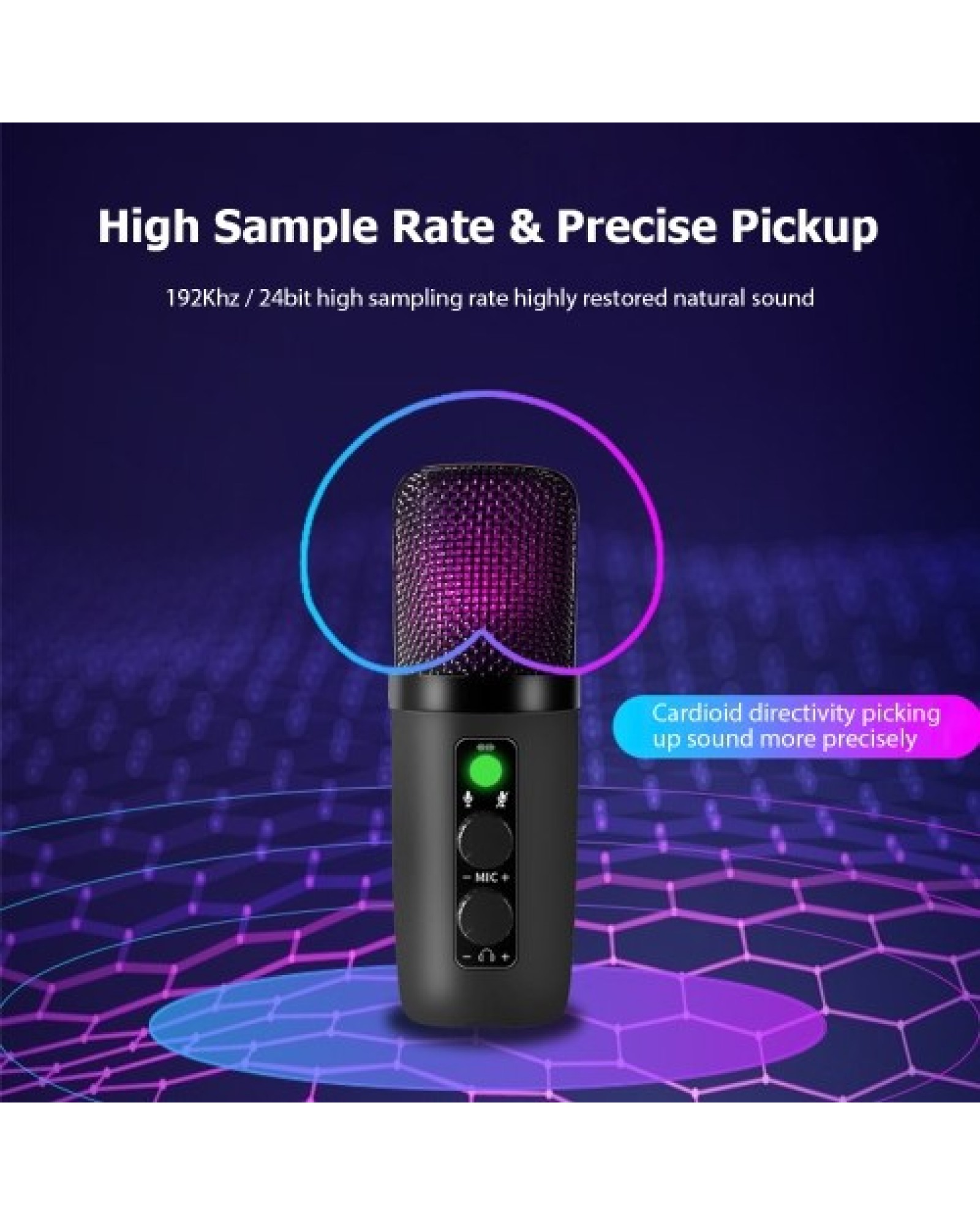 Desktop Microphone Set Cardioid PC Mic Condenser Microphone for Studio Recording Broadcasting Karaoke Singing