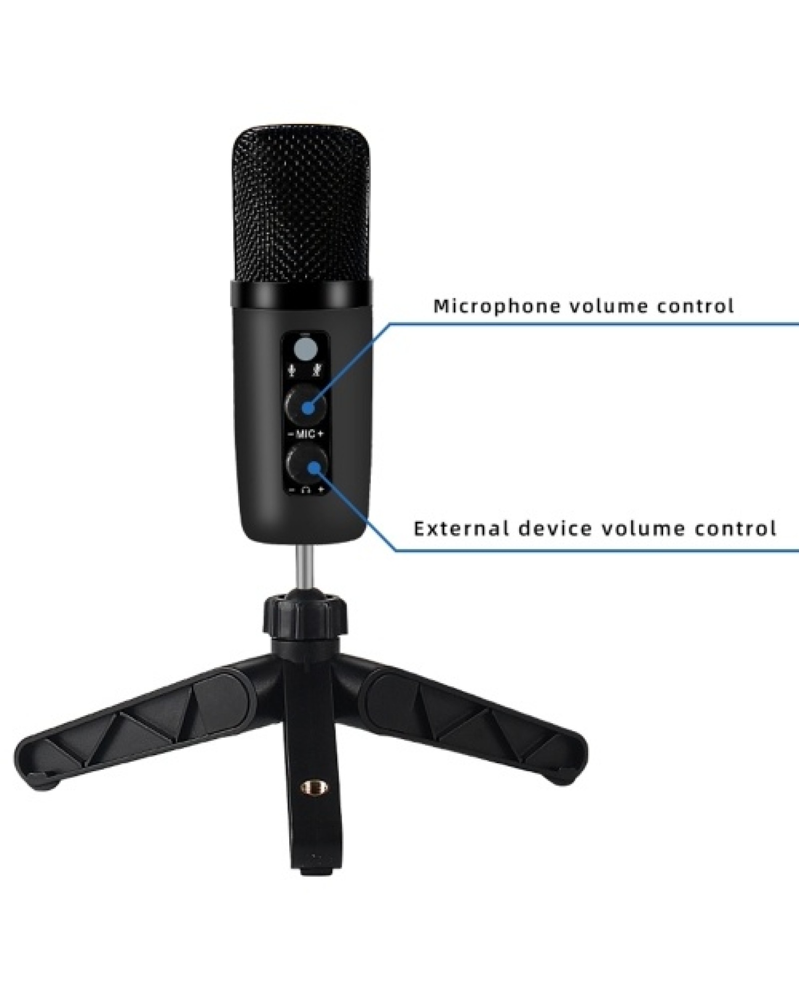 Desktop Microphone Set Cardioid PC Mic Condenser Microphone for Studio Recording Broadcasting Karaoke Singing